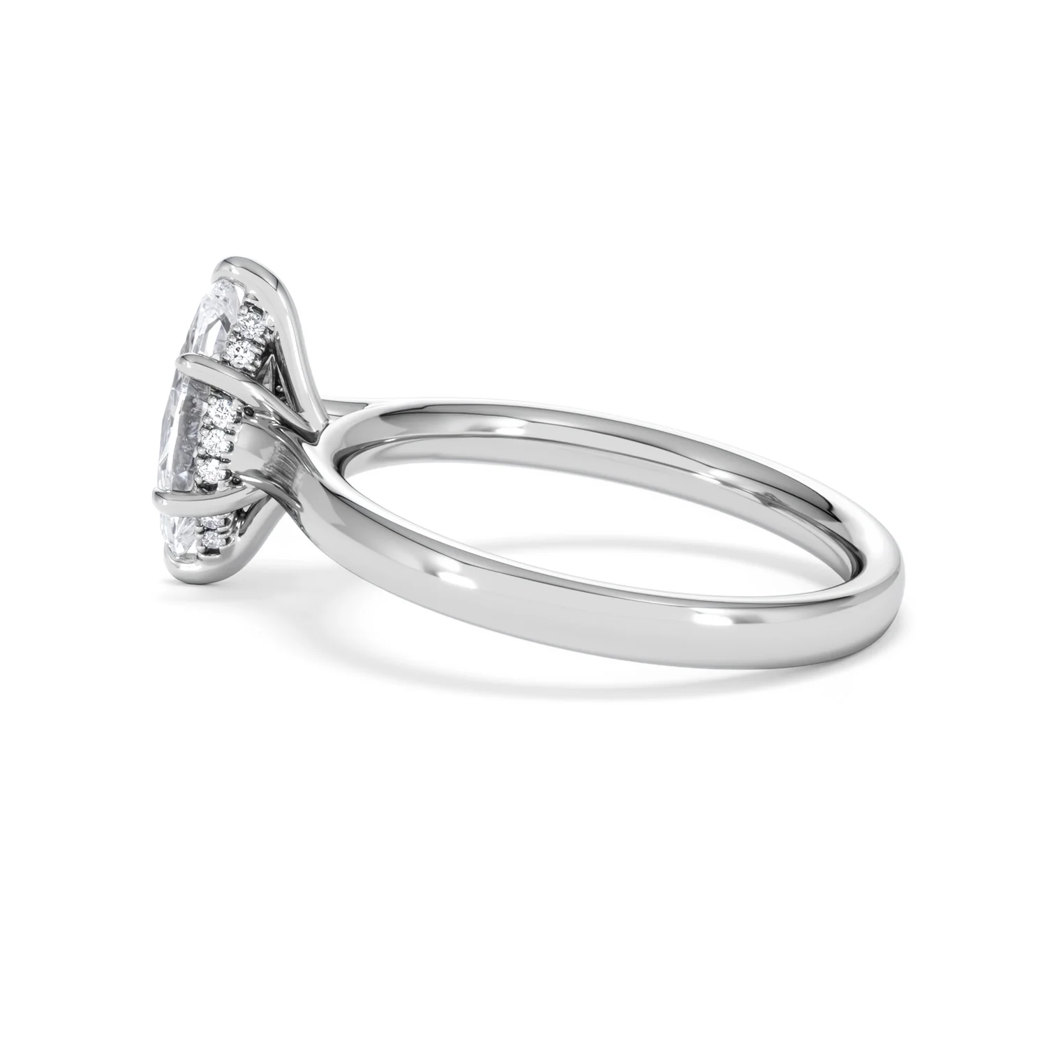 Amora Marquise 1.07ct Hidden Halo Lab Diamond Engagement Ring F/VS Set in 18K White Gold - Image 65
