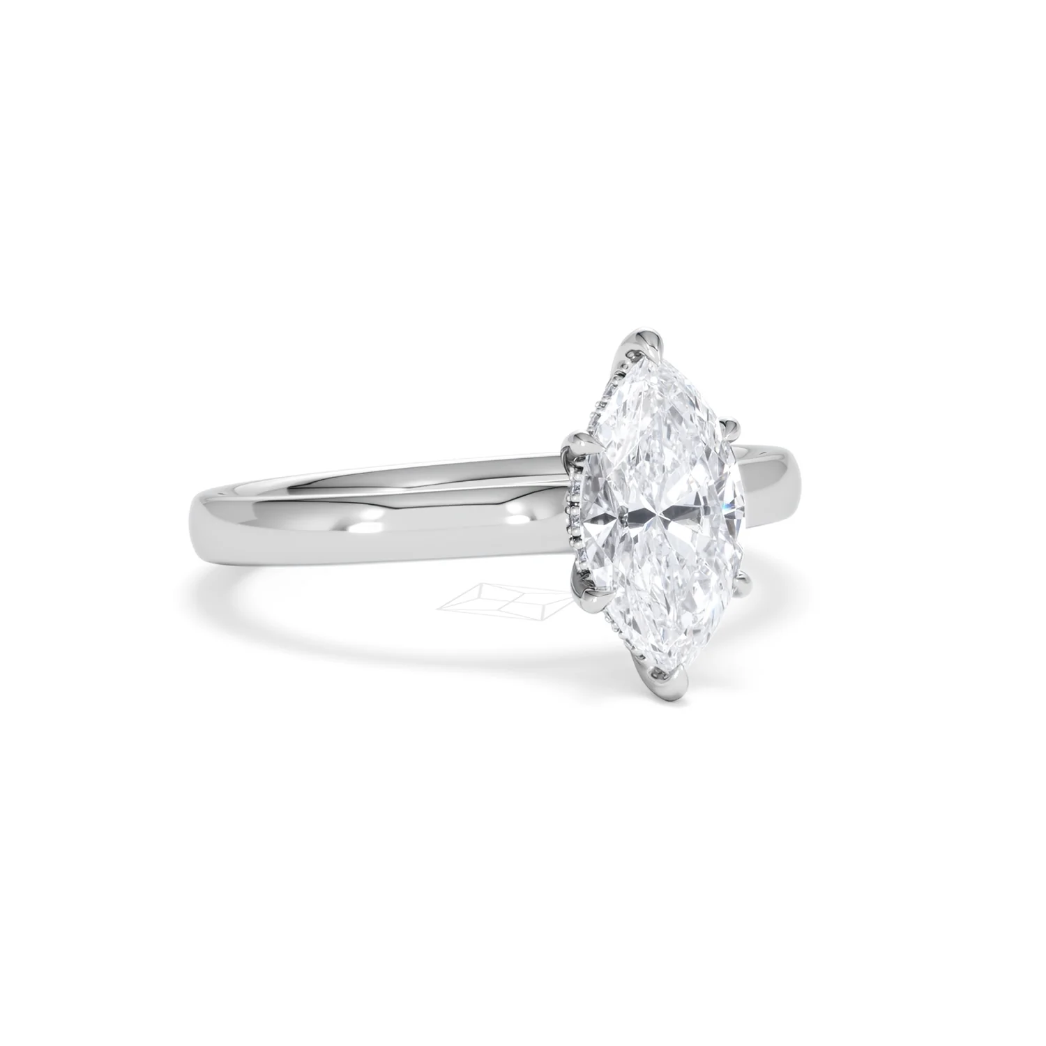 Amora Marquise 1.07ct Hidden Halo Lab Diamond Engagement Ring F/VS Set in Platinum - Image 14