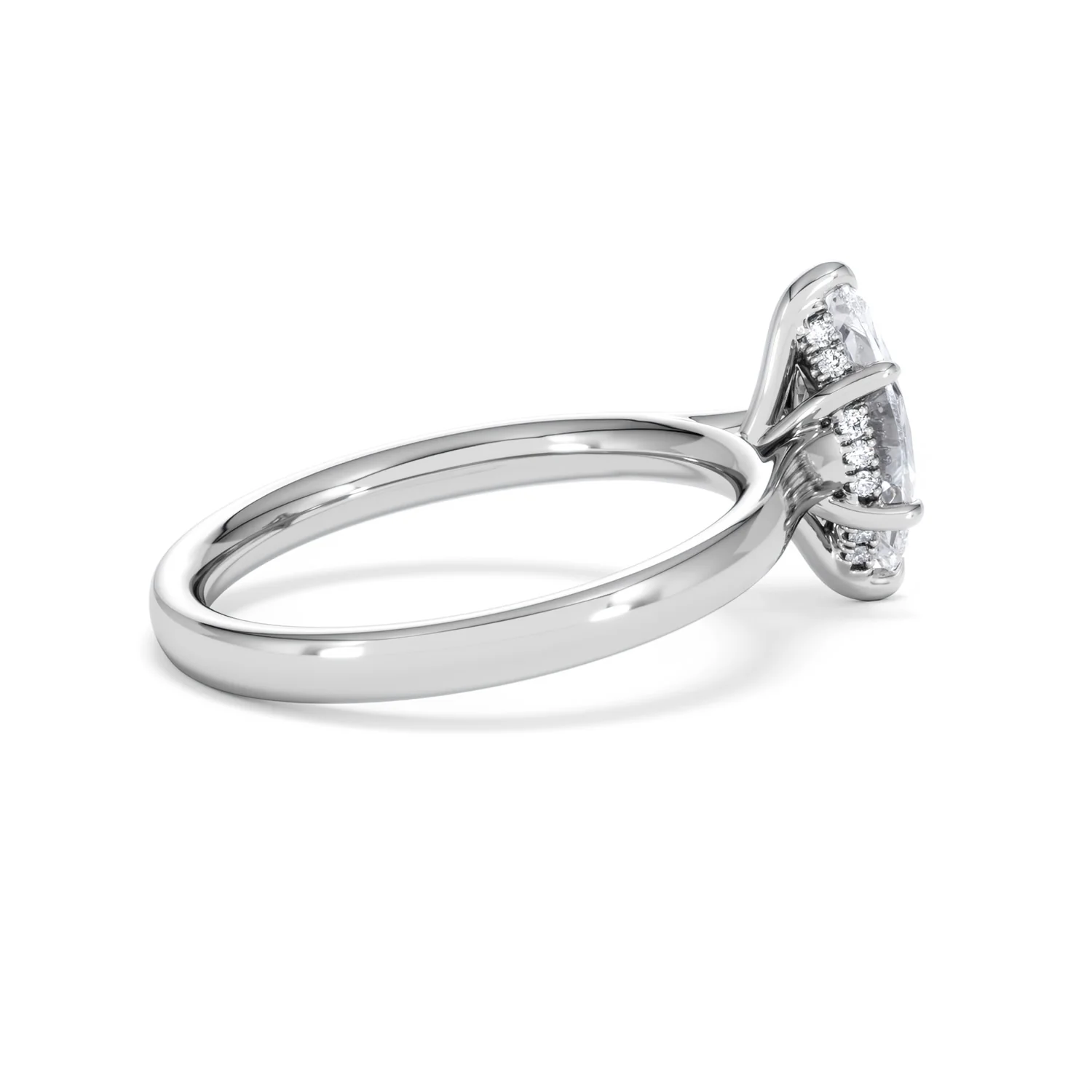 Amora Marquise 1.07ct Hidden Halo Lab Diamond Engagement Ring F/VS Set in Platinum - Image 34
