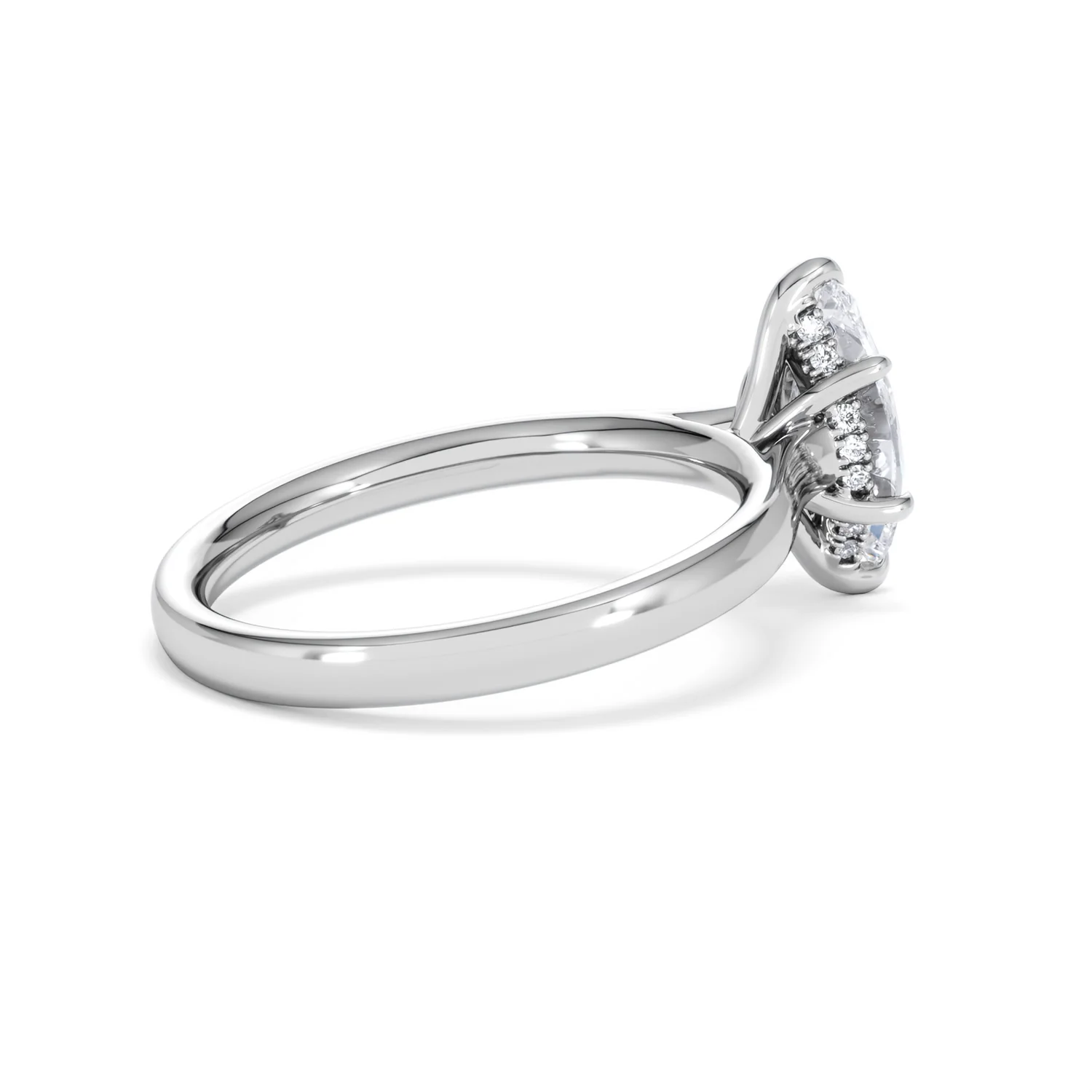Amora Marquise 1.07ct Hidden Halo Lab Diamond Engagement Ring F/VS Set in Platinum - Image 35