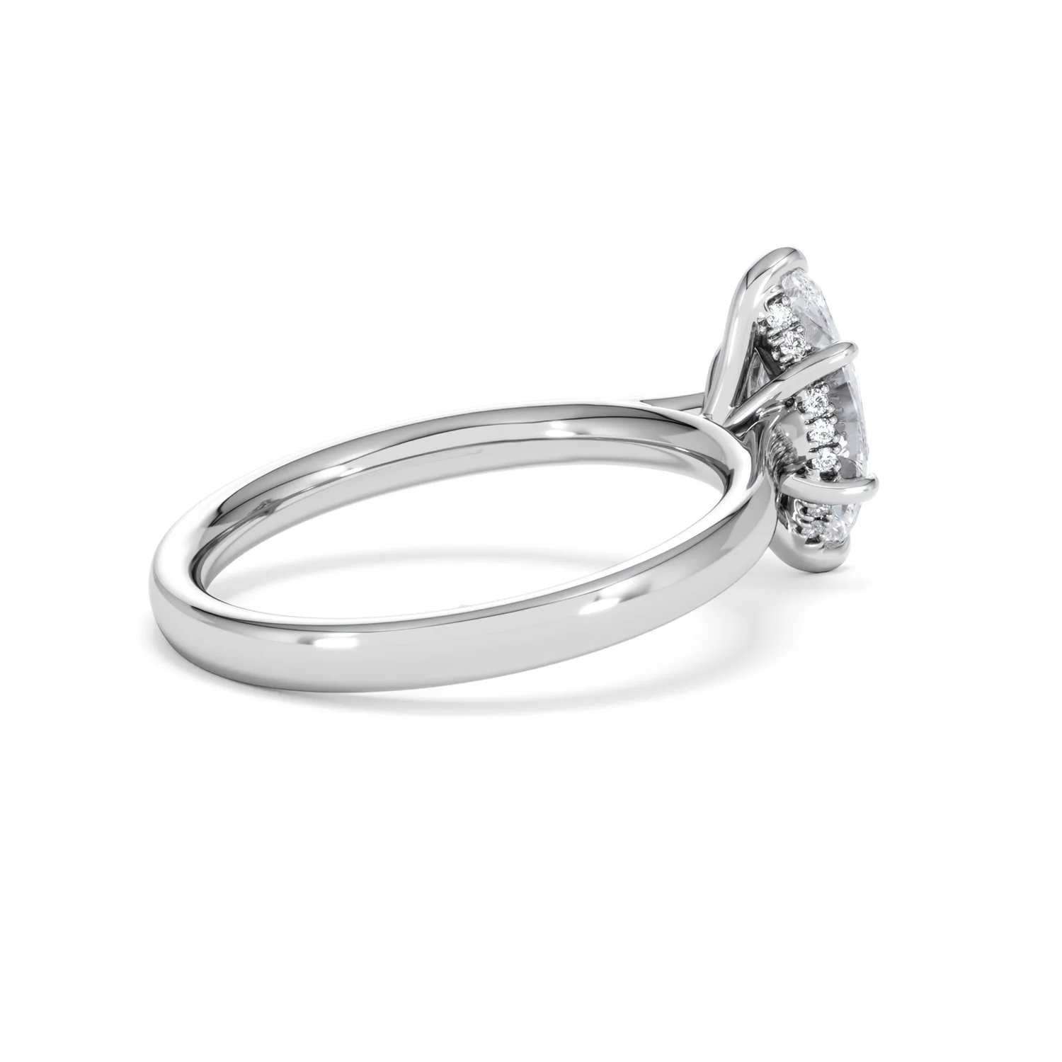 Amora Marquise 1.07ct Hidden Halo Lab Diamond Engagement Ring F/VS Set in Platinum - Image 36