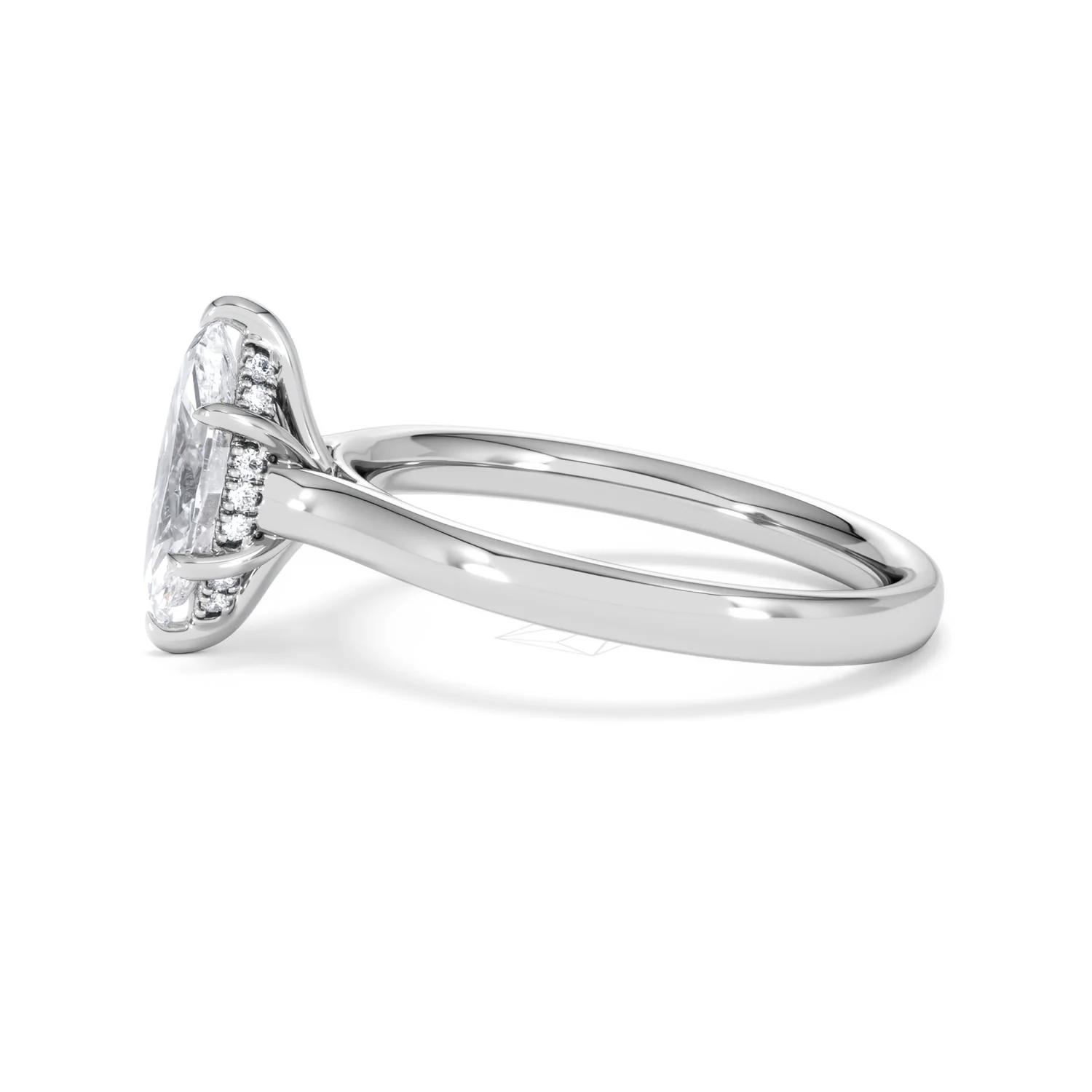 Amora Marquise 1.07ct Hidden Halo Lab Diamond Engagement Ring F/VS Set in Platinum - Image 71