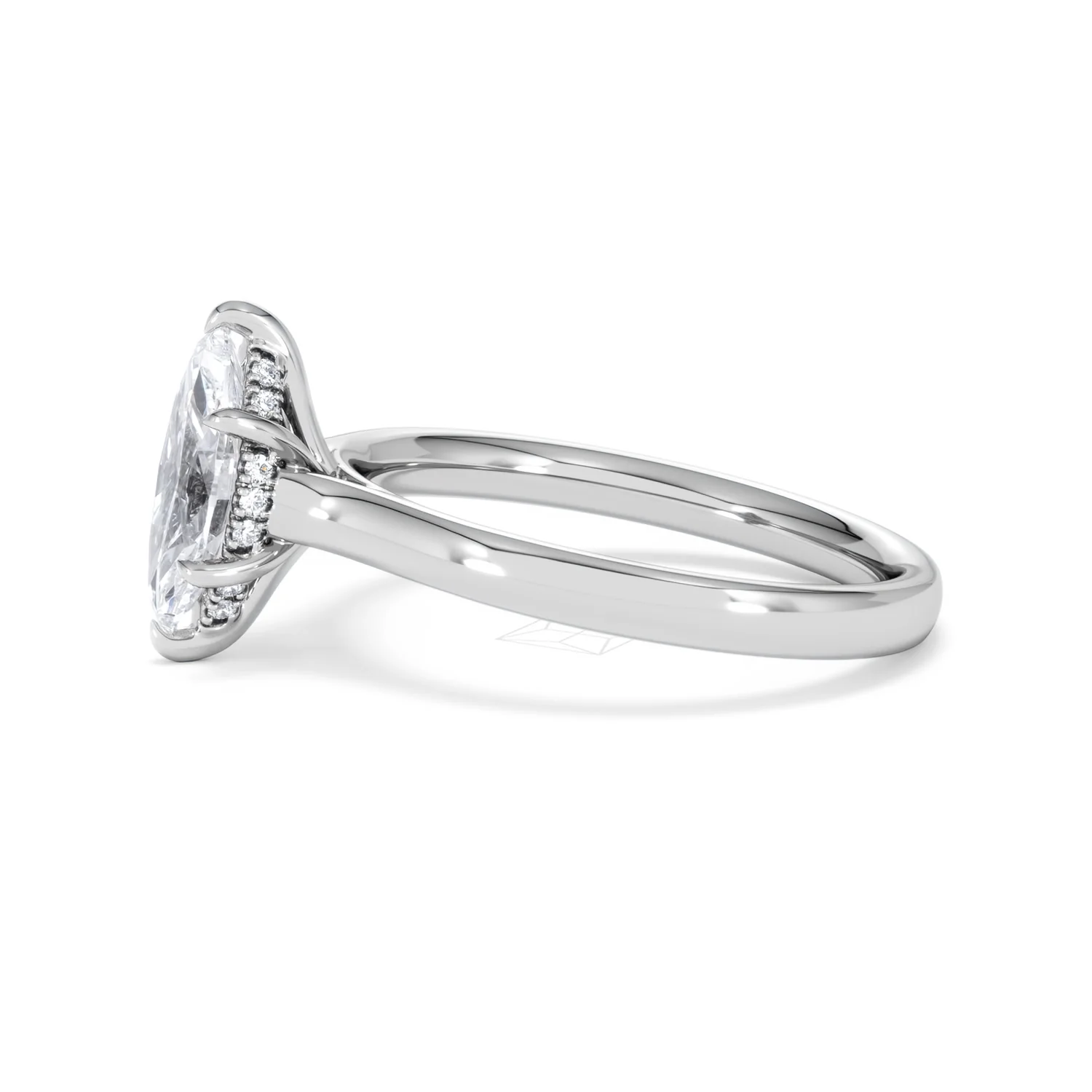Amora Marquise 1.07ct Hidden Halo Lab Diamond Engagement Ring F/VS Set in Platinum - Image 72