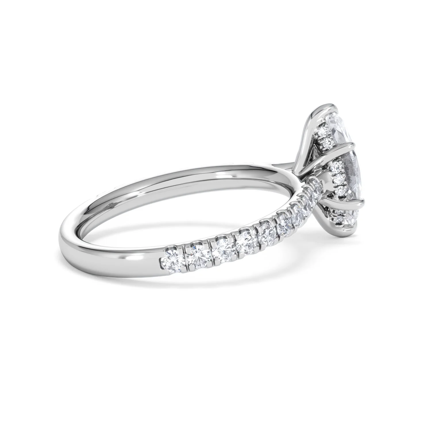 Amora Marquise 1.47ct Hidden Halo Engagement Ring With Side Stone Set in Platinum - Image 33