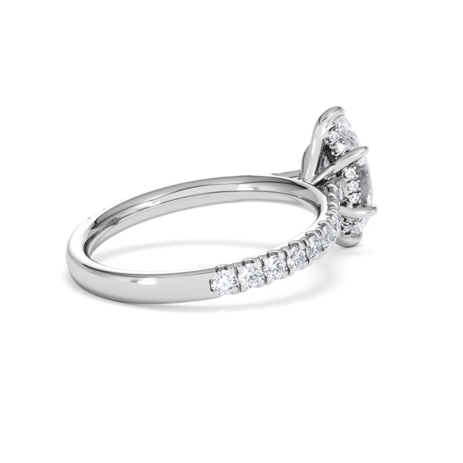 Amora Marquise 1.47ct Hidden Halo Engagement Ring With Side Stone Set in Platinum - Image 36
