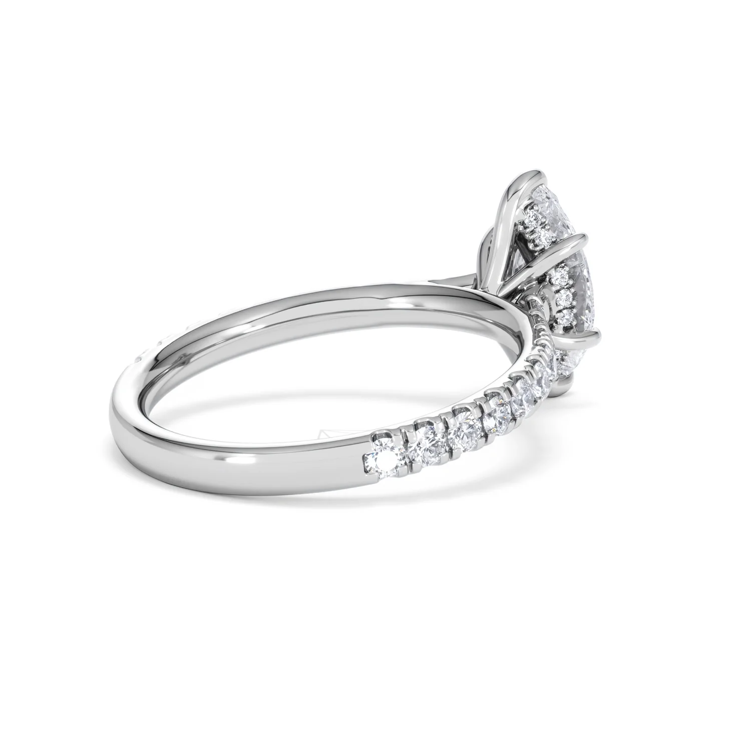 Amora Marquise 1.47ct Hidden Halo Engagement Ring With Side Stone Set in Platinum - Image 37