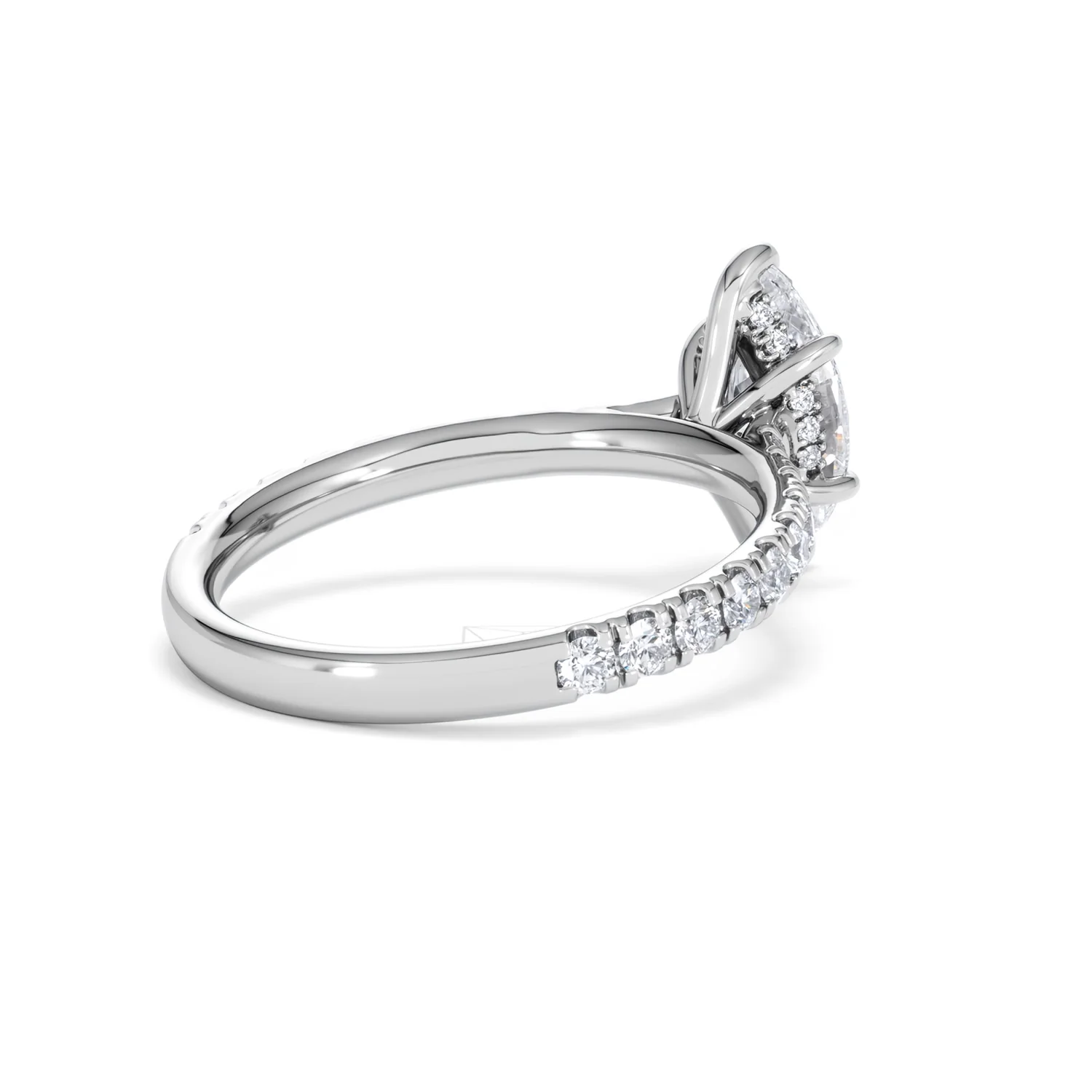 Amora Marquise 1.47ct Hidden Halo Engagement Ring With Side Stone Set in Platinum - Image 38