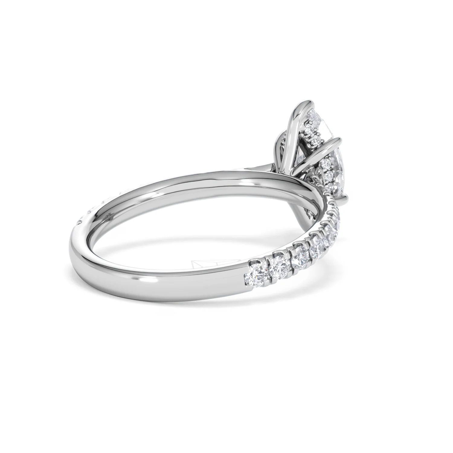 Amora Marquise 1.47ct Hidden Halo Engagement Ring With Side Stone Set in Platinum - Image 39