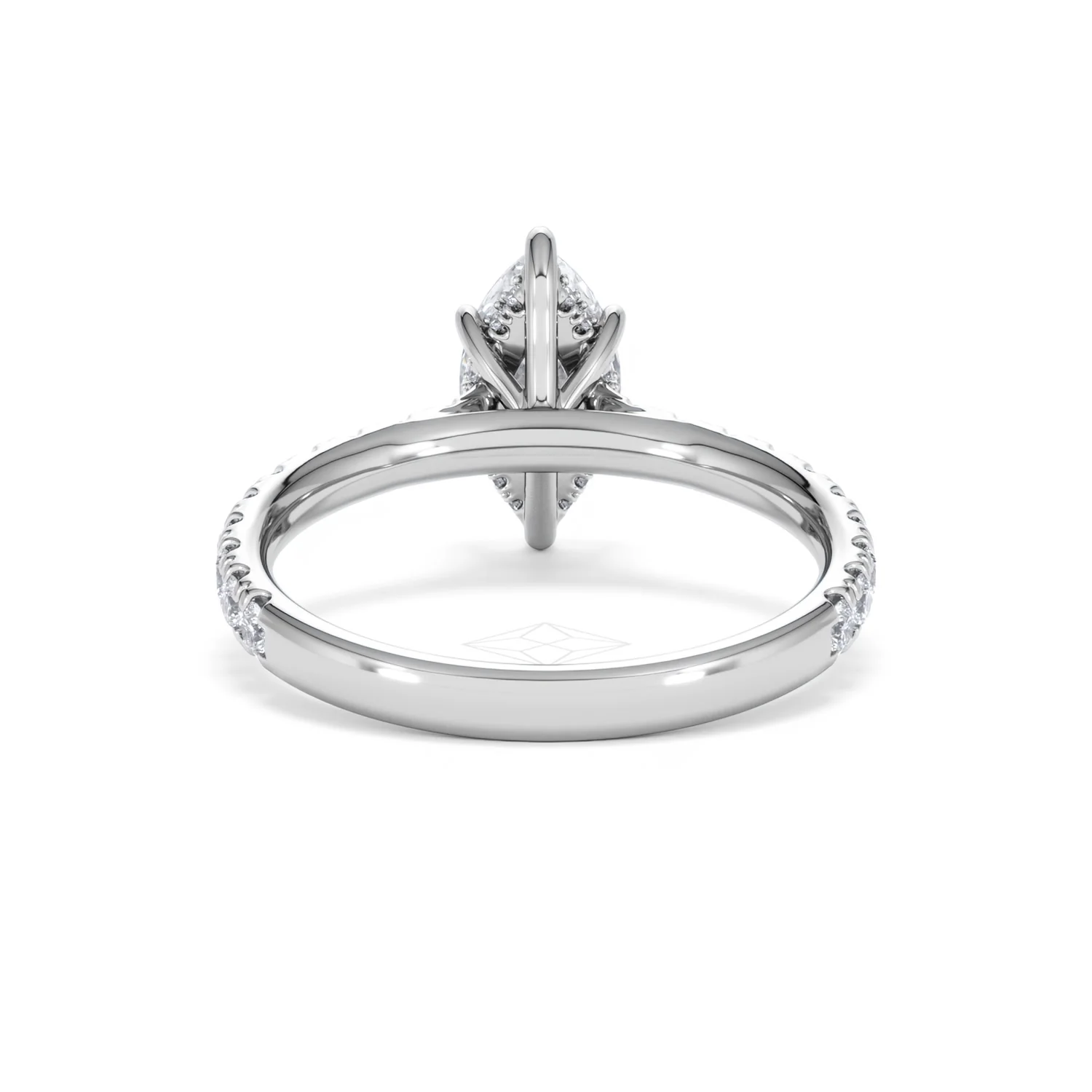 Amora Marquise 1.47ct Hidden Halo Engagement Ring With Side Stone Set in Platinum - Image 48