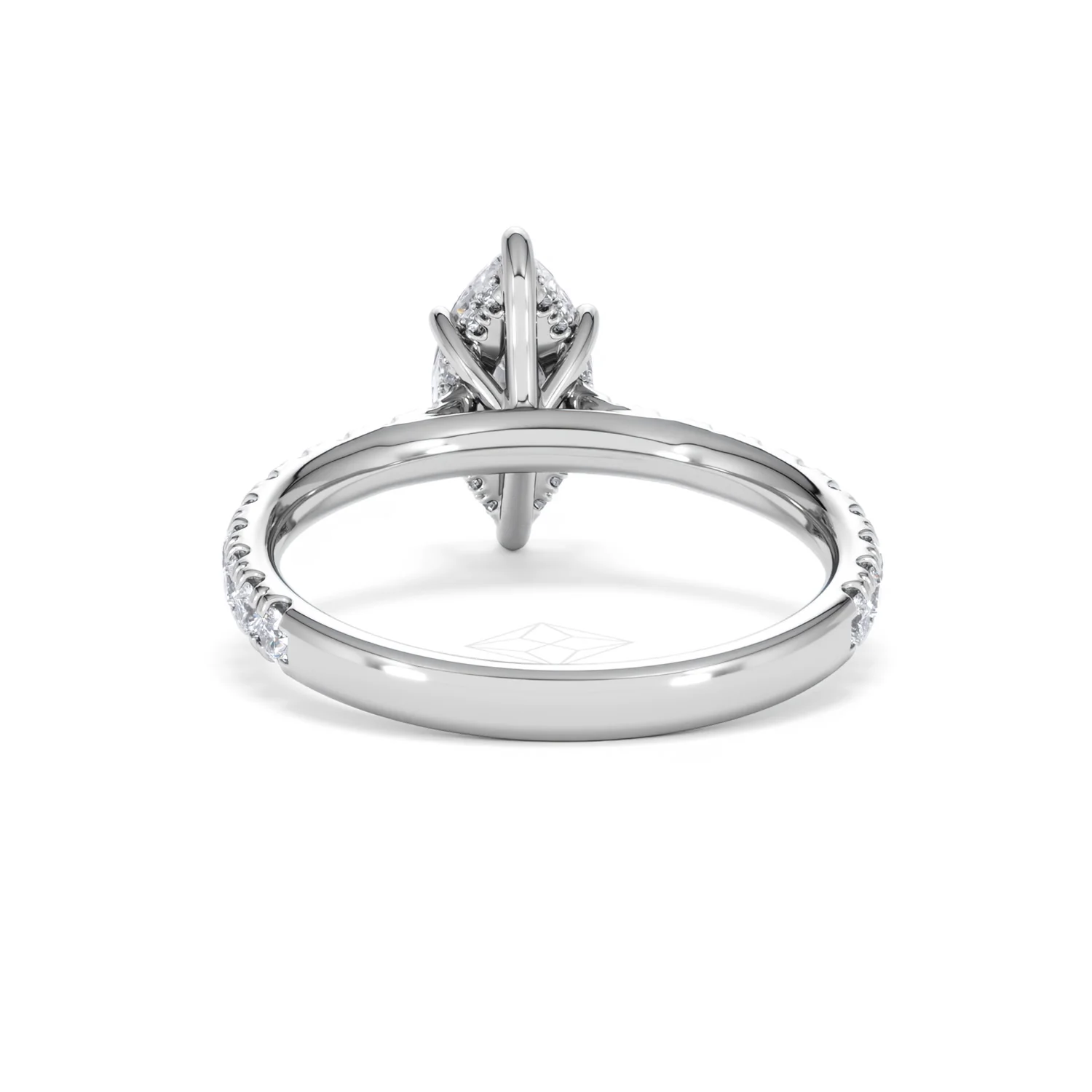 Amora Marquise 1.47ct Hidden Halo Engagement Ring With Side Stone Set in Platinum - Image 49