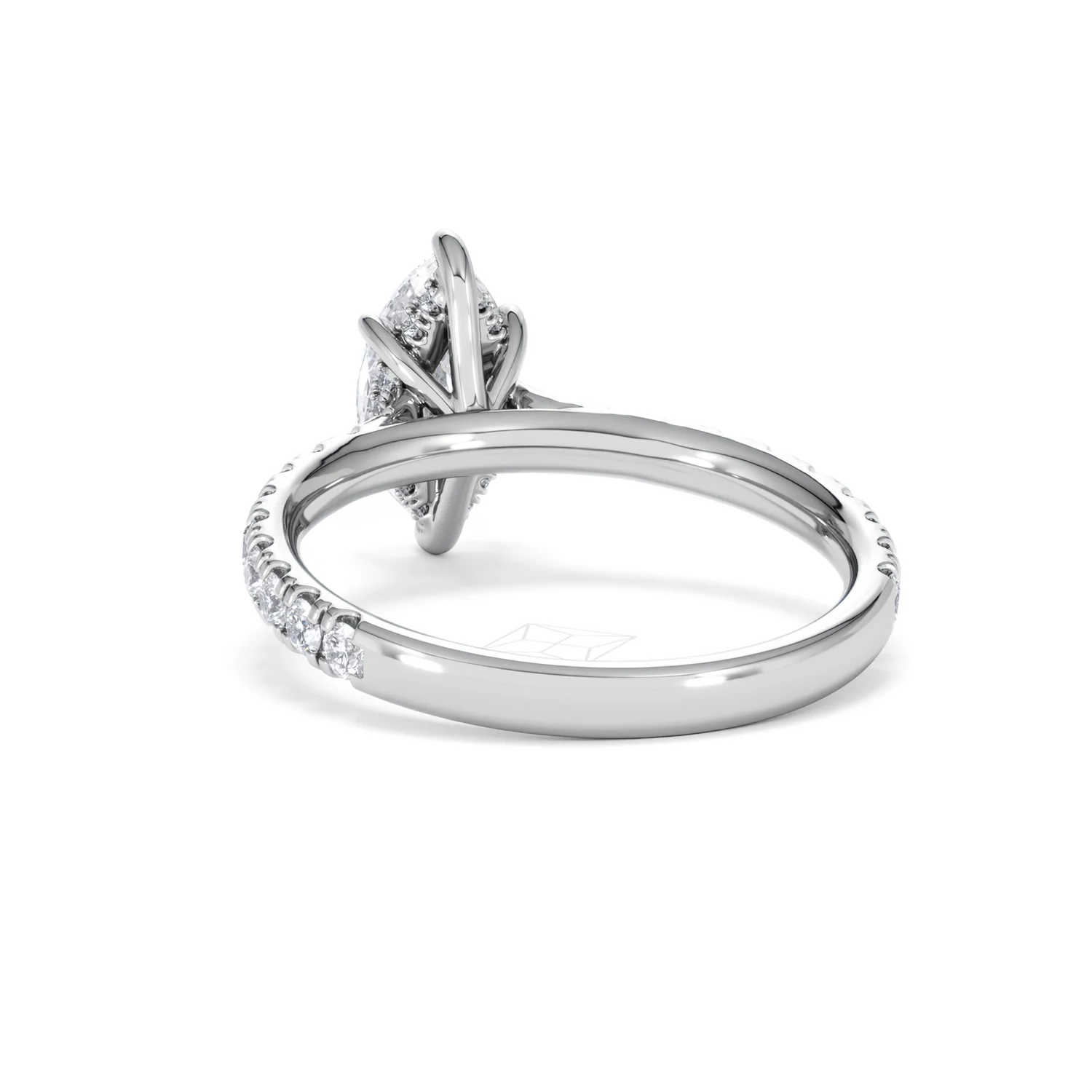 Amora Marquise 1.47ct Hidden Halo Engagement Ring With Side Stone Set in Platinum - Image 52
