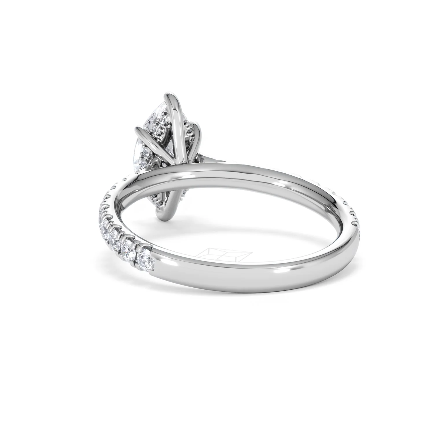Amora Marquise 1.47ct Hidden Halo Engagement Ring With Side Stone Set in Platinum - Image 53