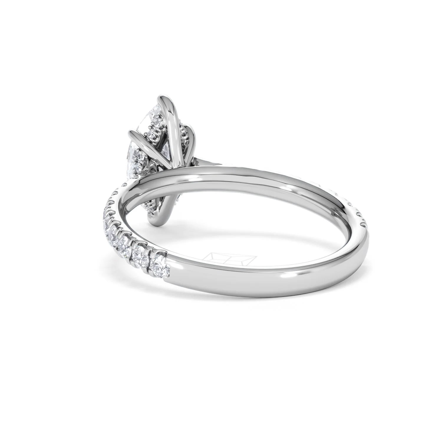 Amora Marquise 1.47ct Hidden Halo Engagement Ring With Side Stone Set in Platinum - Image 54