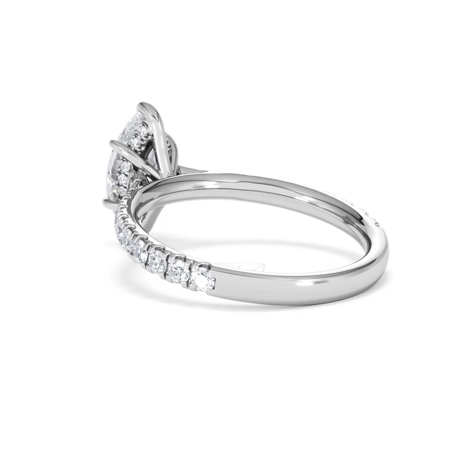 Amora Marquise 1.47ct Hidden Halo Engagement Ring With Side Stone Set in Platinum - Image 57