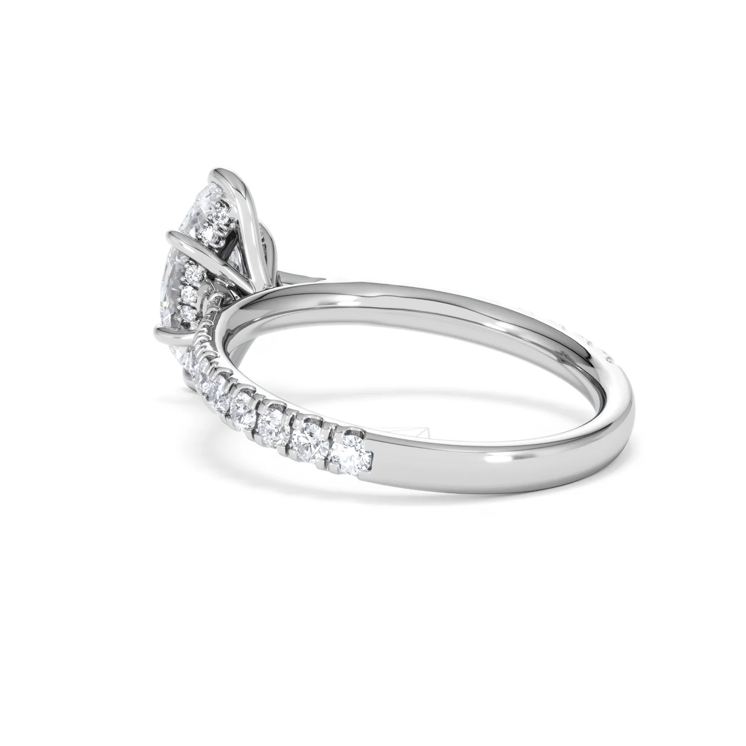 Amora Marquise 1.47ct Hidden Halo Engagement Ring With Side Stone Set in Platinum - Image 58