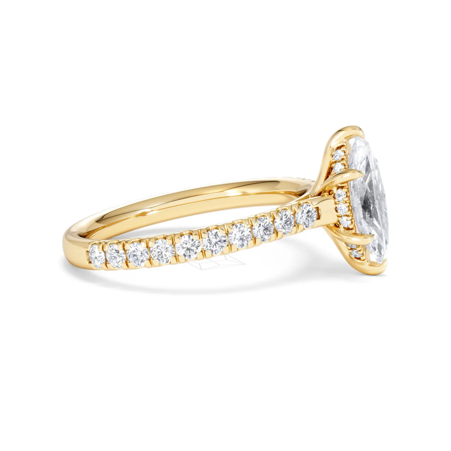 Amora Marquise 1.47ct Hidden Halo Lab Diamond Engagement Ring With Side Stones Set in 18K Gold - Image 23