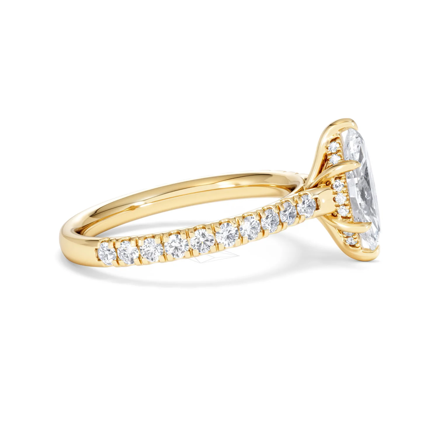 Amora Marquise 1.47ct Hidden Halo Lab Diamond Engagement Ring With Side Stones Set in 18K Gold - Image 25