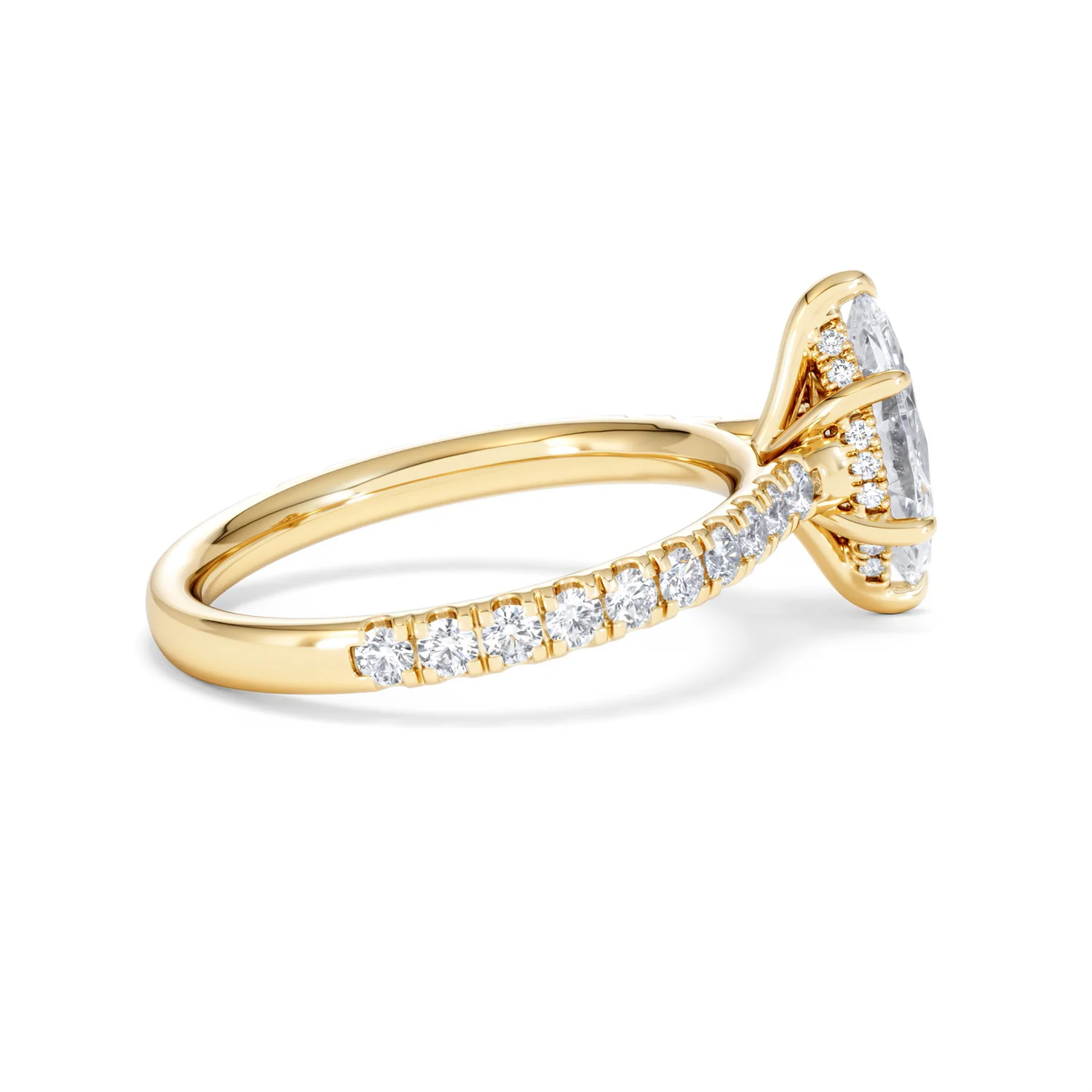 Amora Marquise 1.47ct Hidden Halo Lab Diamond Engagement Ring With Side Stones Set in 18K Gold - Image 30