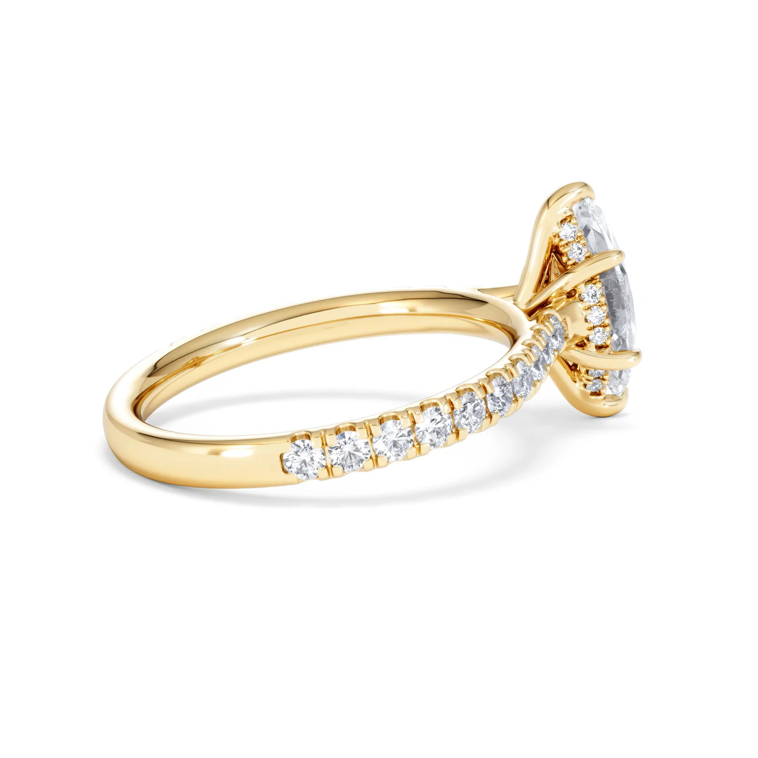 Amora Marquise 1.47ct Hidden Halo Lab Diamond Engagement Ring With Side Stones Set in 18K Gold - Image 32
