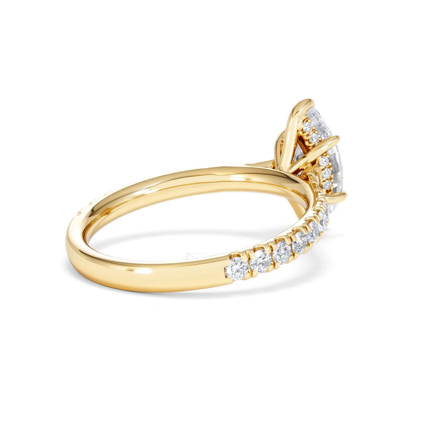 Amora Marquise 1.47ct Hidden Halo Lab Diamond Engagement Ring With Side Stones Set in 18K Gold - Image 37