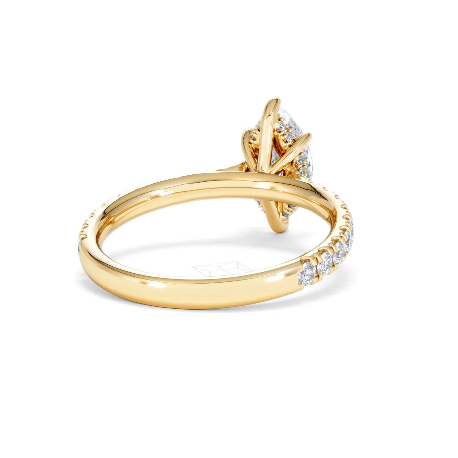 Amora Marquise 1.47ct Hidden Halo Lab Diamond Engagement Ring With Side Stones Set in 18K Gold - Image 42