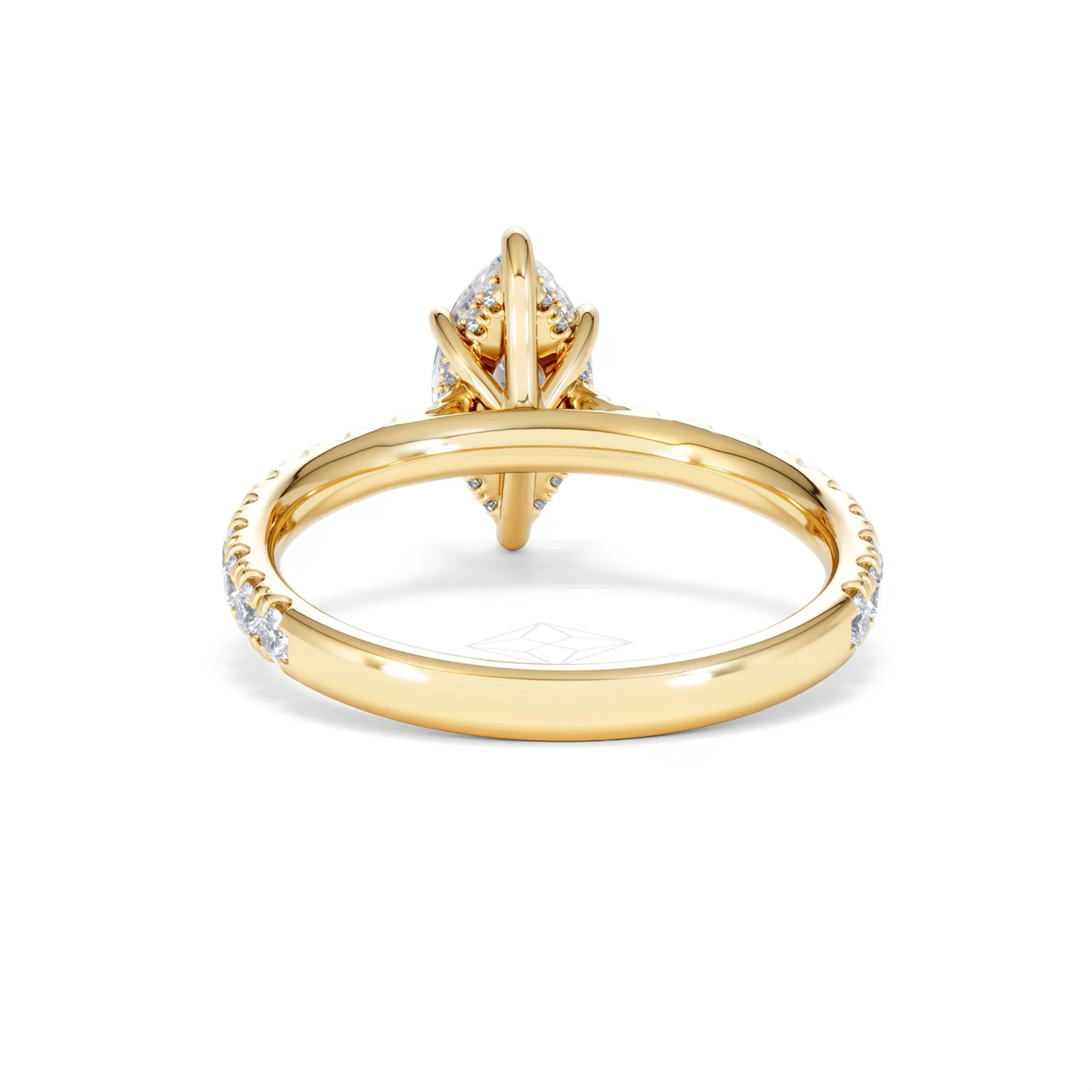 Amora Marquise 1.47ct Hidden Halo Lab Diamond Engagement Ring With Side Stones Set in 18K Gold - Image 48