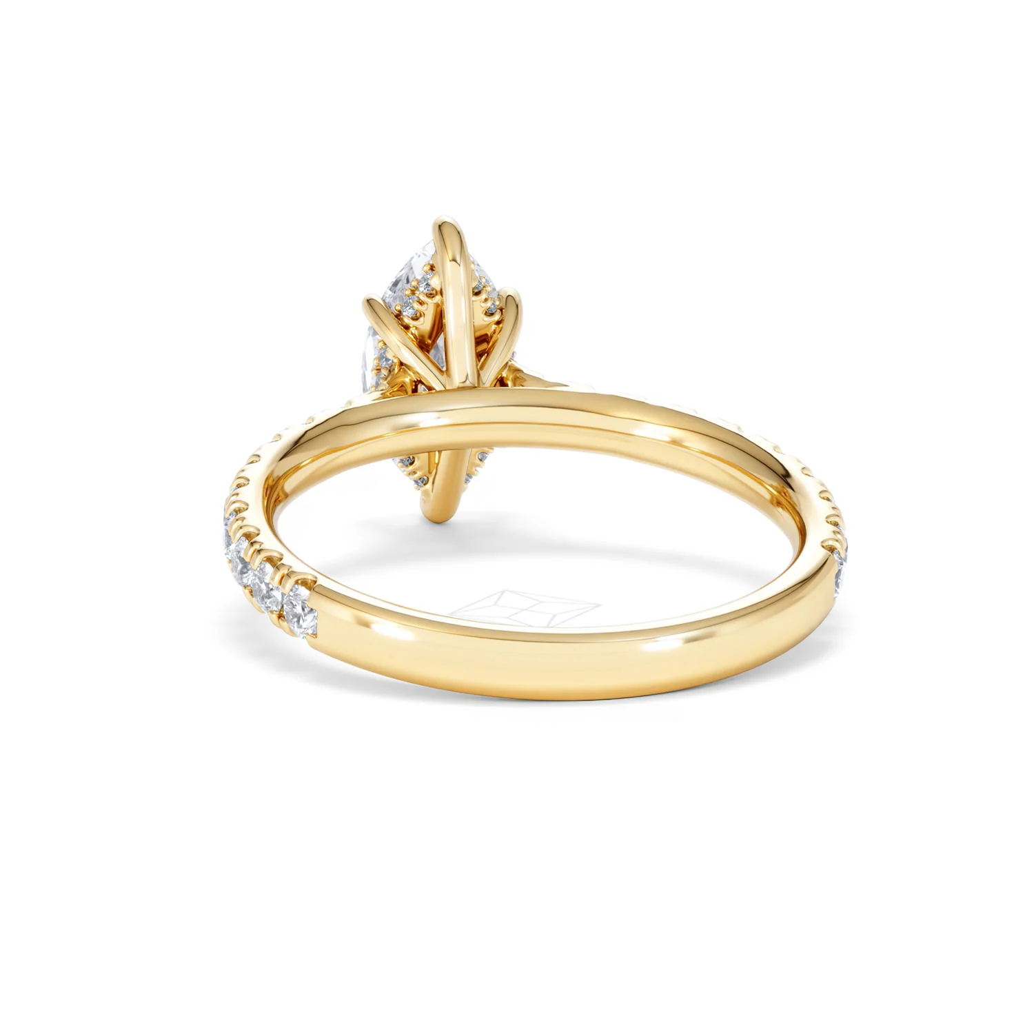 Amora Marquise 1.47ct Hidden Halo Lab Diamond Engagement Ring With Side Stones Set in 18K Gold - Image 50