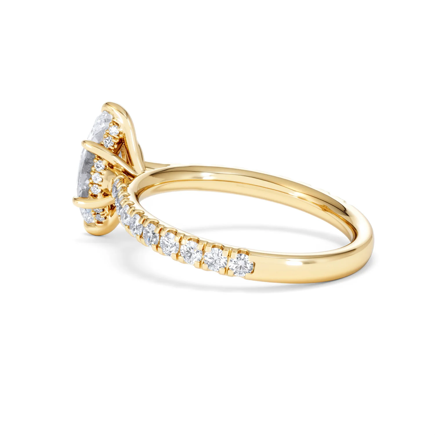 Amora Marquise 1.47ct Hidden Halo Lab Diamond Engagement Ring With Side Stones Set in 18K Gold - Image 60