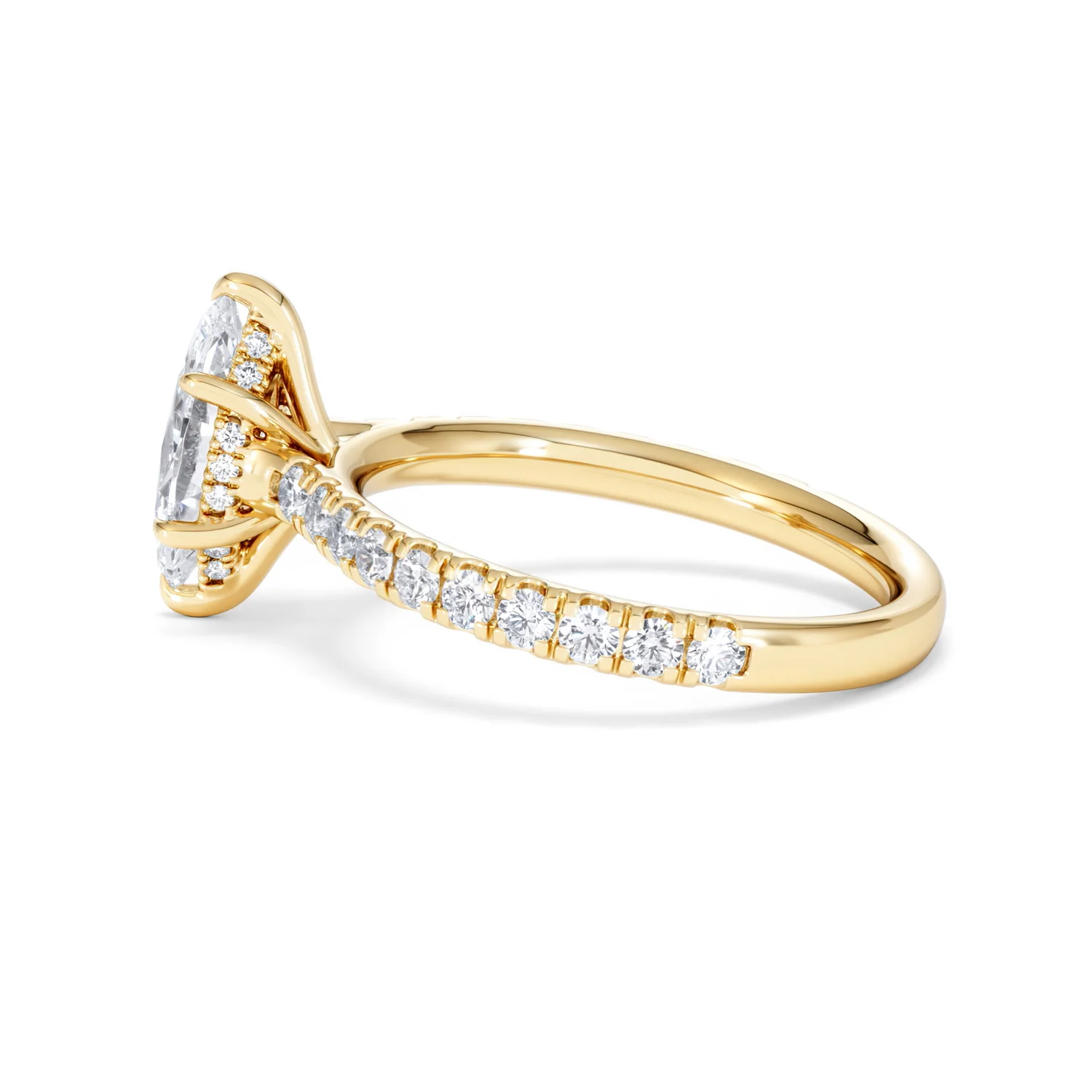Amora Marquise 1.47ct Hidden Halo Lab Diamond Engagement Ring With Side Stones Set in 18K Gold - Image 64
