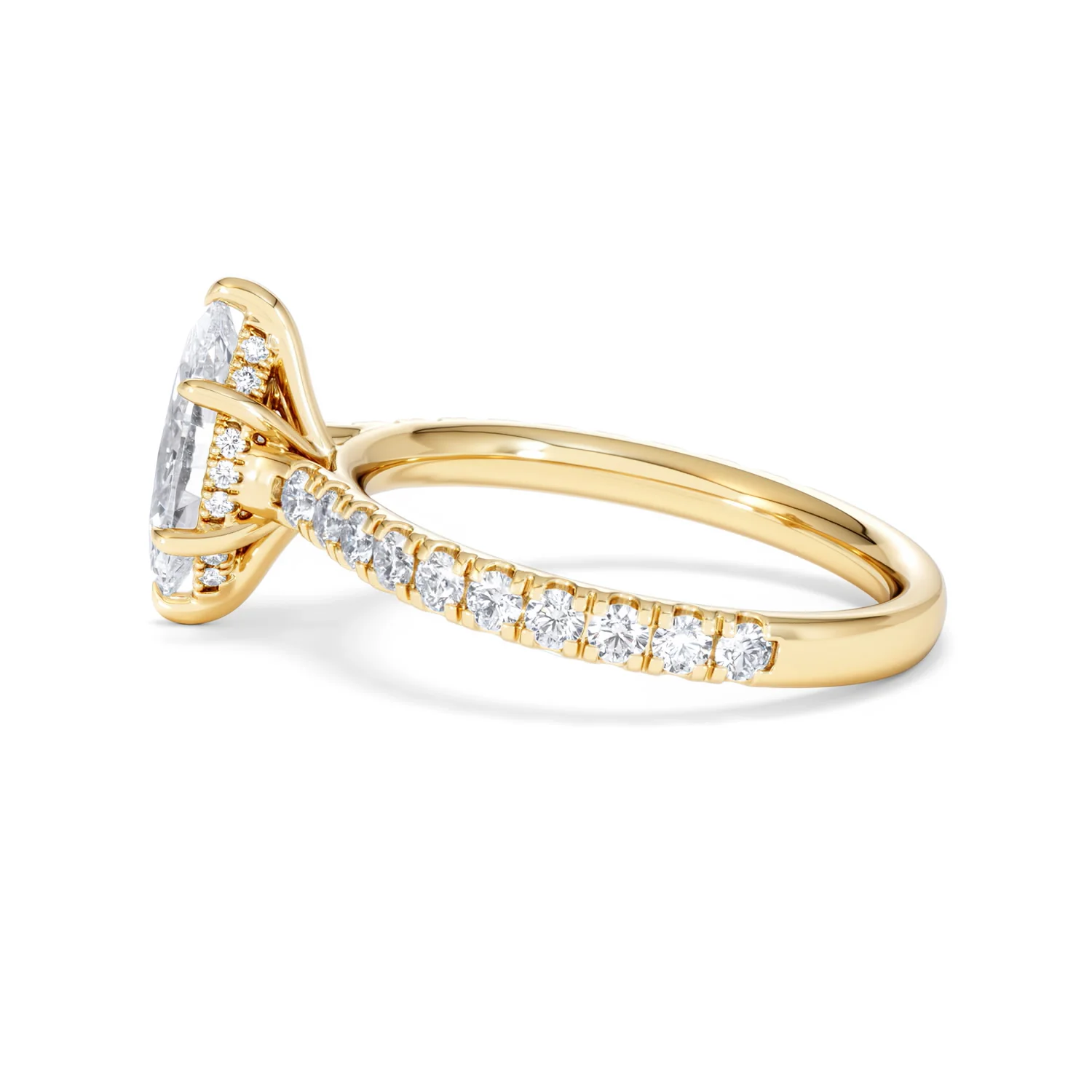 Amora Marquise 1.47ct Hidden Halo Lab Diamond Engagement Ring With Side Stones Set in 18K Gold - Image 65