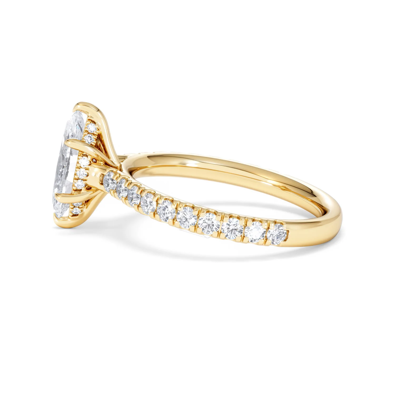 Amora Marquise 1.47ct Hidden Halo Lab Diamond Engagement Ring With Side Stones Set in 18K Gold - Image 66
