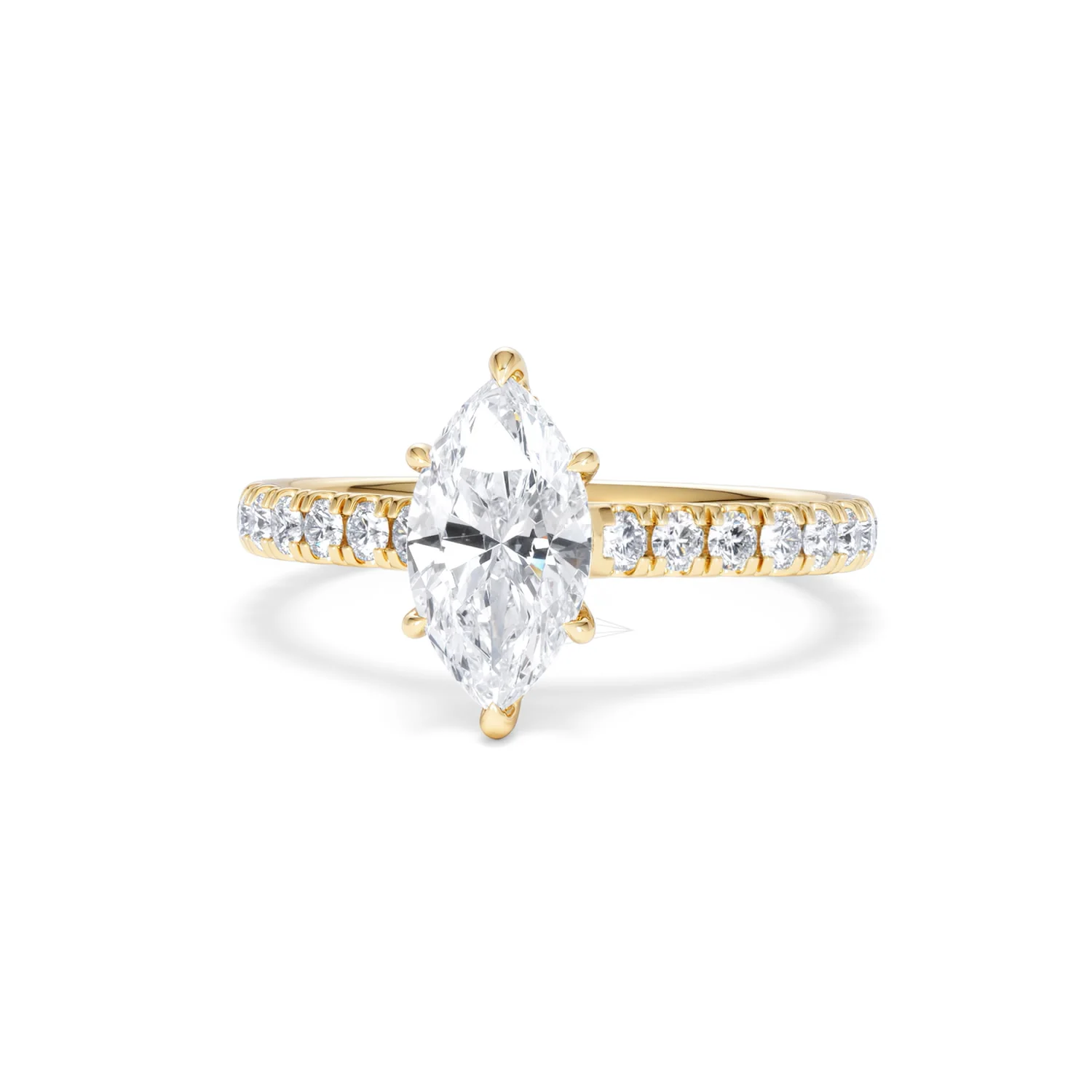 Amora Marquise 1.47ct Hidden Halo Lab Diamond Engagement Ring With Side Stones Set in 18K Gold - Image 85