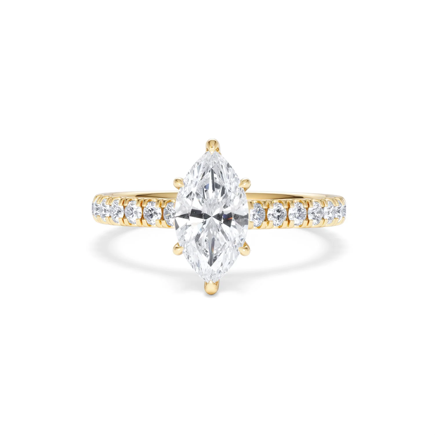 Amora Marquise 1.47ct Hidden Halo Lab Diamond Engagement Ring With Side Stones Set in 18K Gold - Image 86