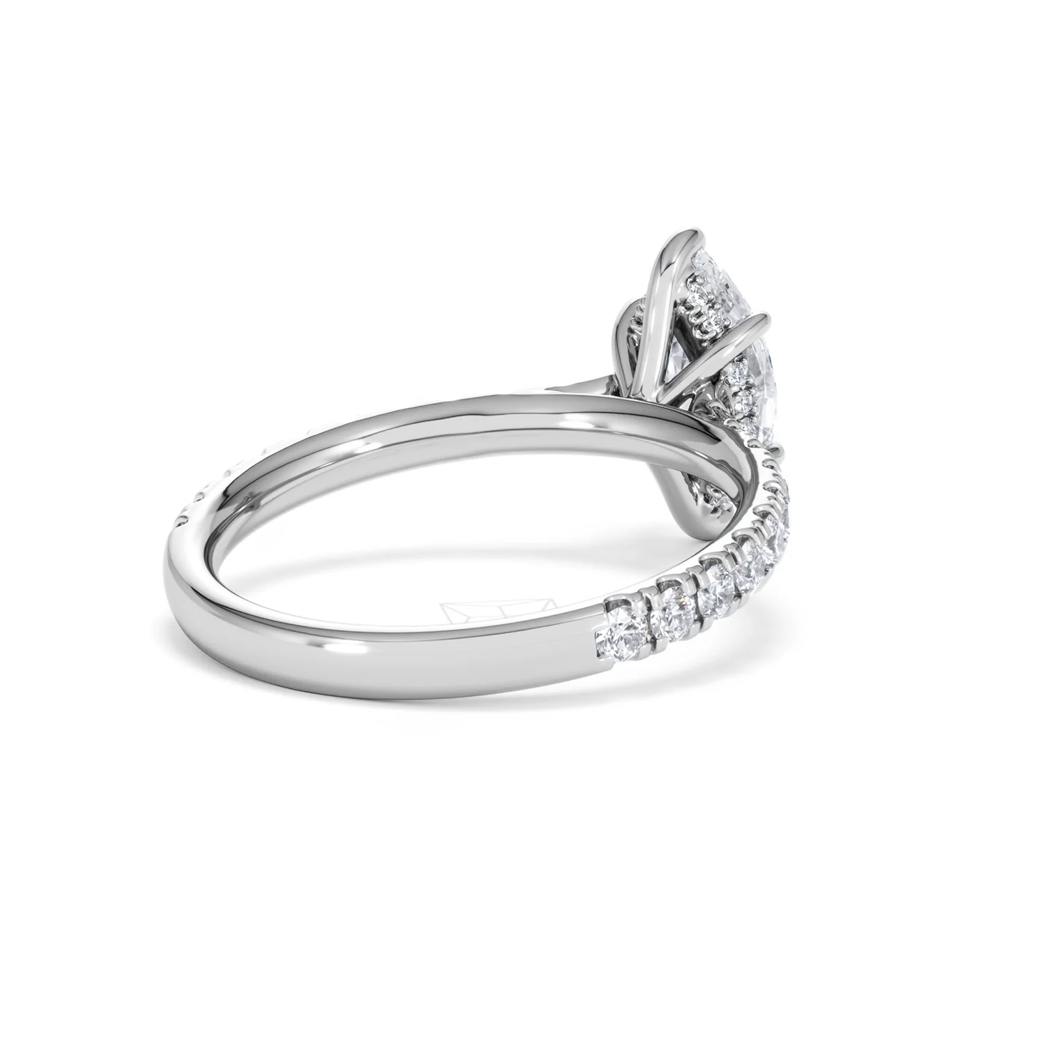 Amora Marquise 1.47ct Hidden Halo Lab Diamond Engagement Ring with Side Stones Set in 18K White Gold - Image 40