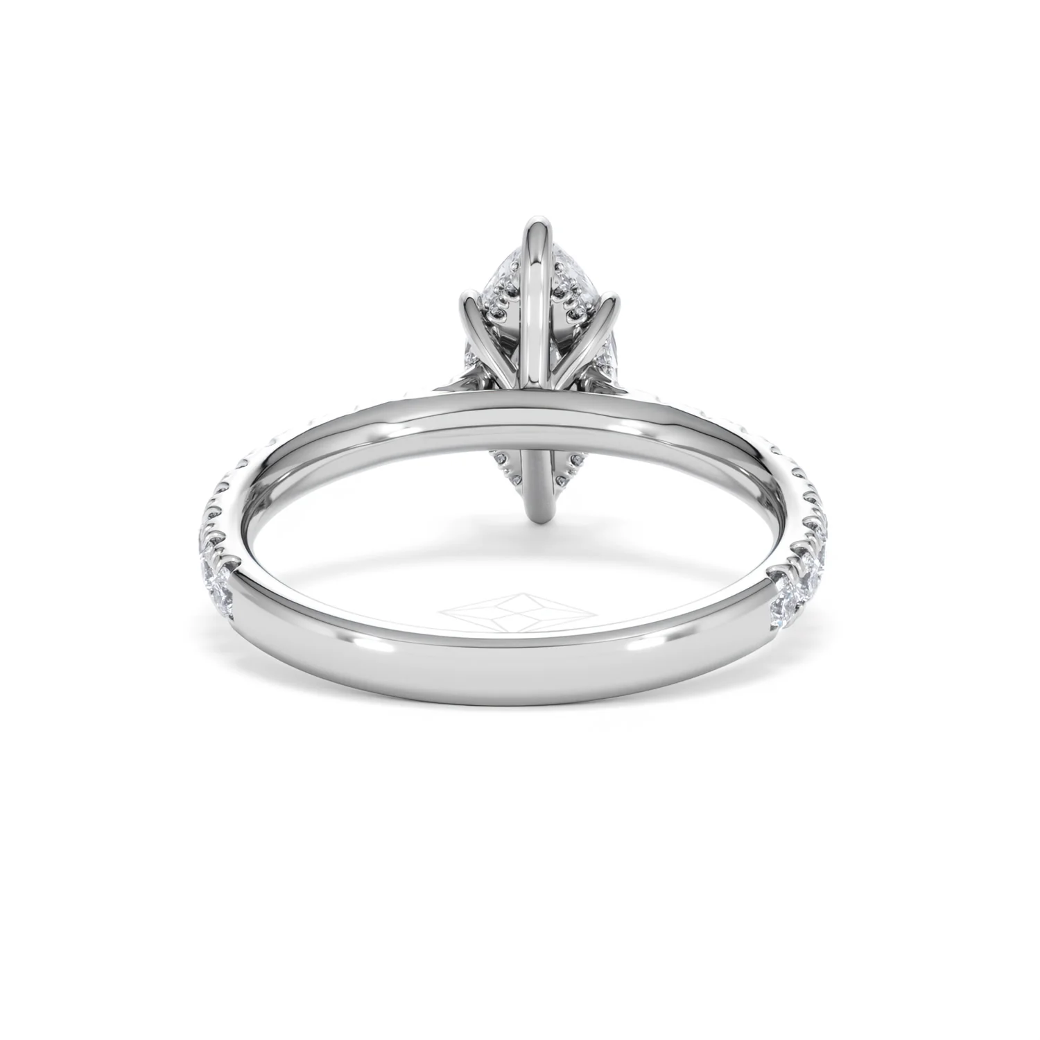 Amora Marquise 1.47ct Hidden Halo Lab Diamond Engagement Ring with Side Stones Set in 18K White Gold - Image 47
