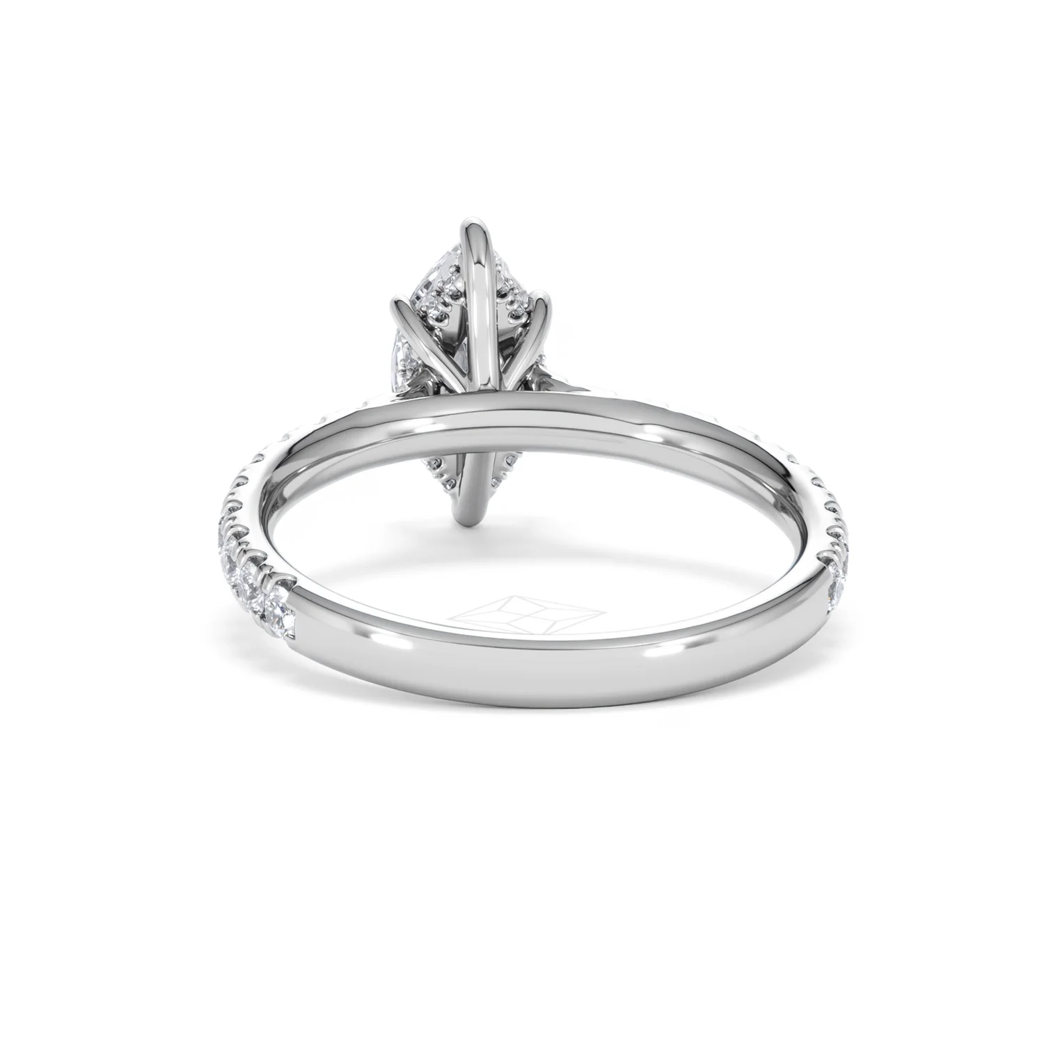Amora Marquise 1.47ct Hidden Halo Lab Diamond Engagement Ring with Side Stones Set in 18K White Gold - Image 50