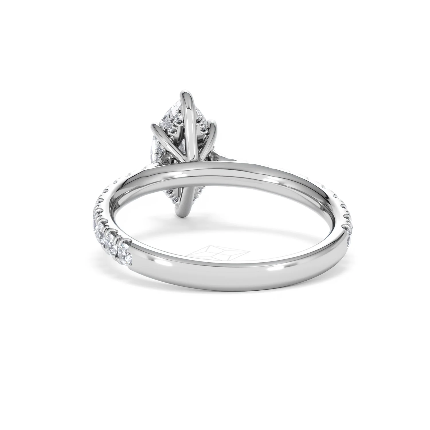 Amora Marquise 1.47ct Hidden Halo Lab Diamond Engagement Ring with Side Stones Set in 18K White Gold - Image 51