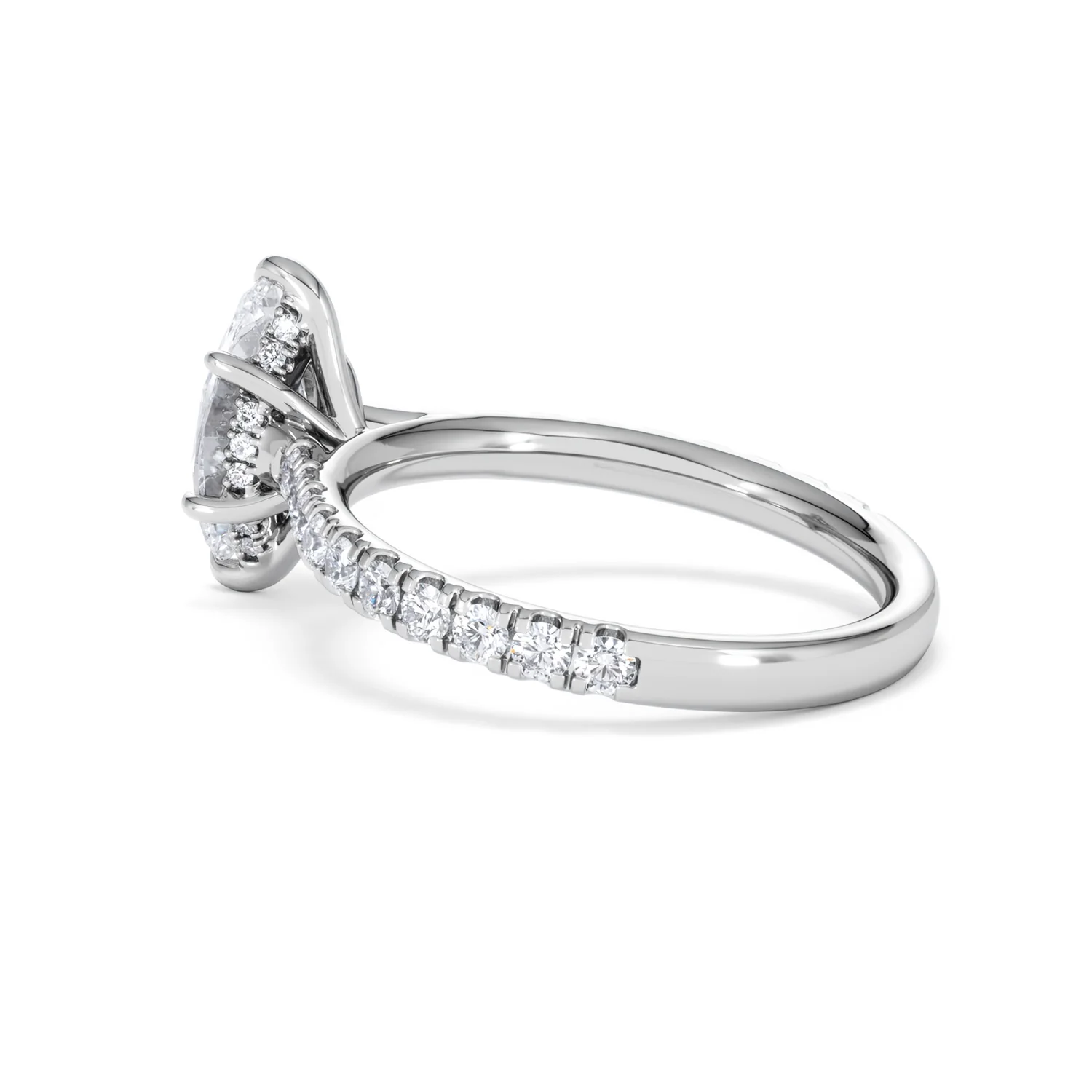 Amora Marquise 1.47ct Hidden Halo Lab Diamond Engagement Ring with Side Stones Set in 18K White Gold - Image 61