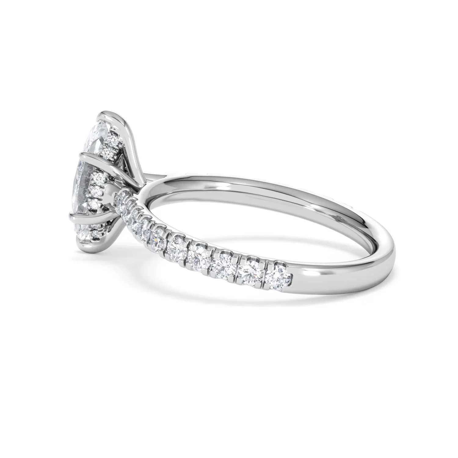 Amora Marquise 1.47ct Hidden Halo Lab Diamond Engagement Ring with Side Stones Set in 18K White Gold - Image 63