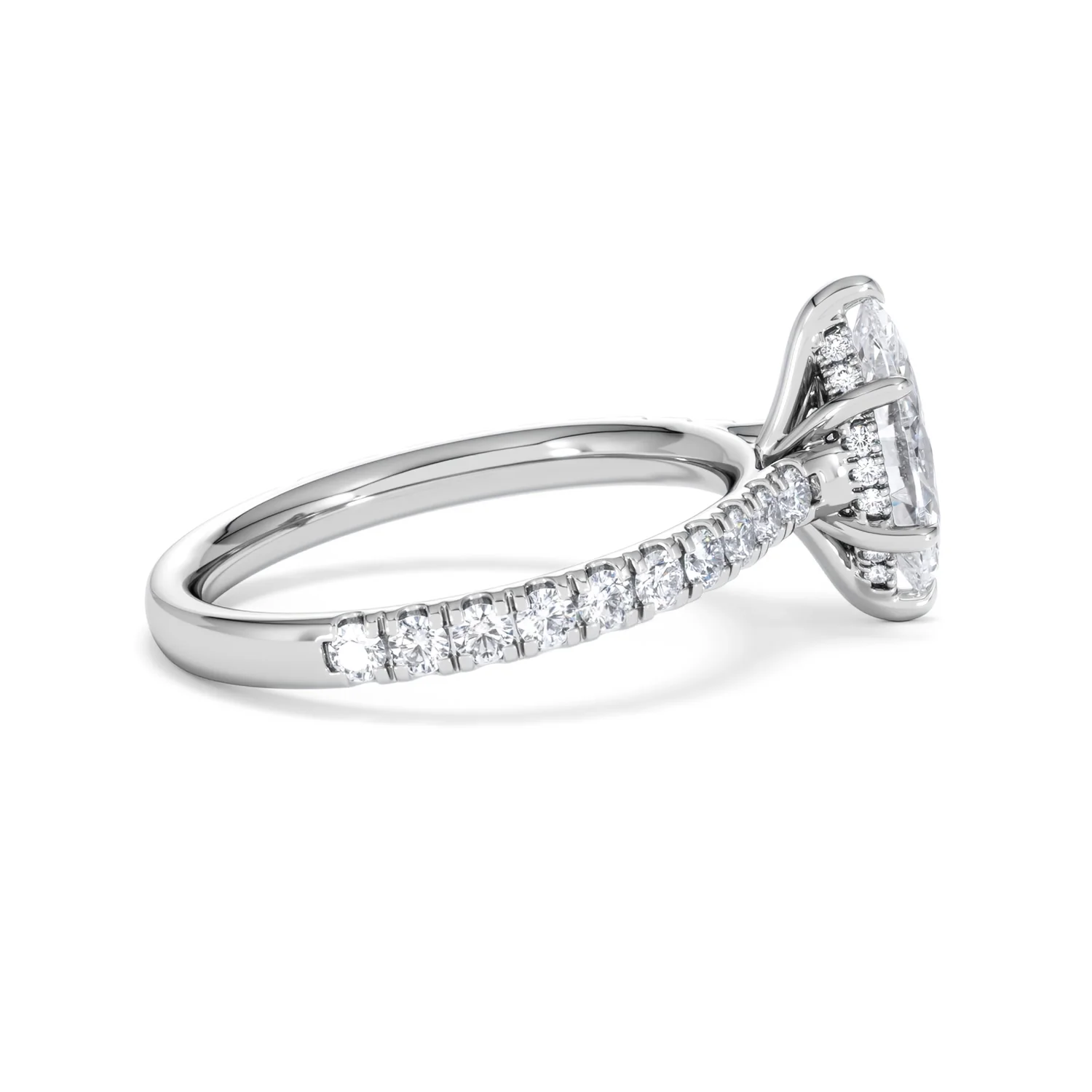 Amora Marquise 1.47ct Hidden Halo Lab Diamond Engagement Ring With Side Stones Set in Platinum - Image 30