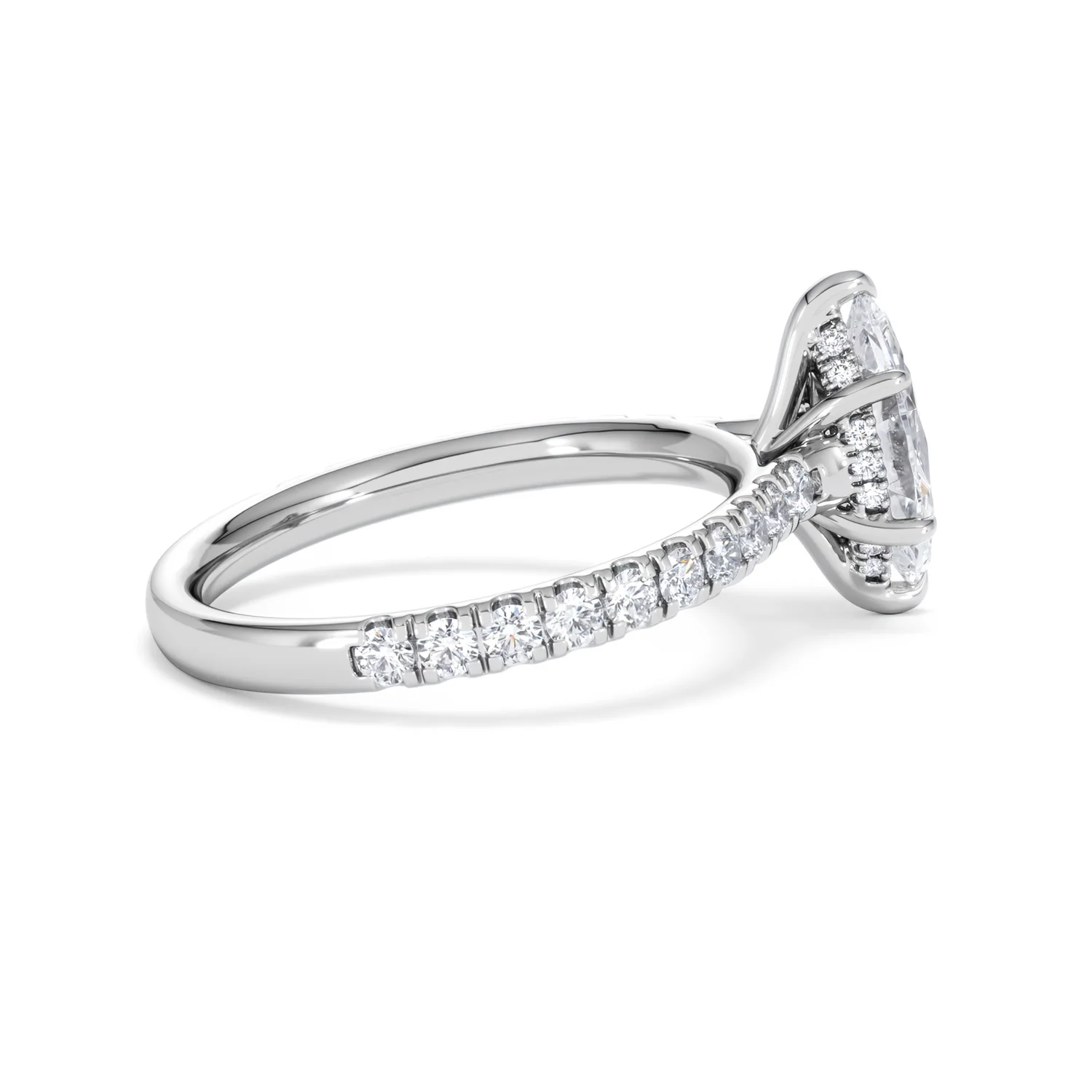 Amora Marquise 1.47ct Hidden Halo Lab Diamond Engagement Ring With Side Stones Set in Platinum - Image 31