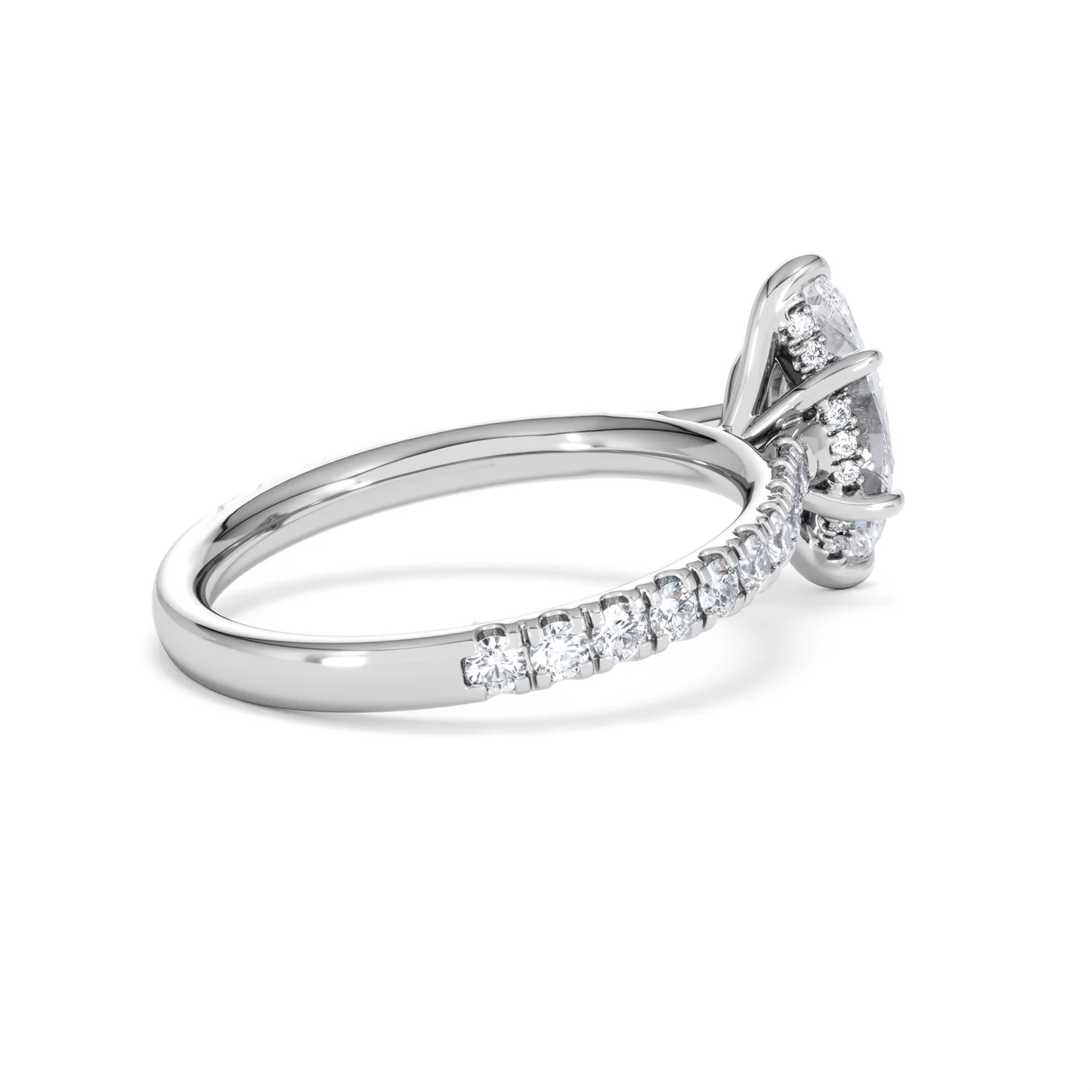 Amora Marquise 1.47ct Hidden Halo Lab Diamond Engagement Ring With Side Stones Set in Platinum - Image 35
