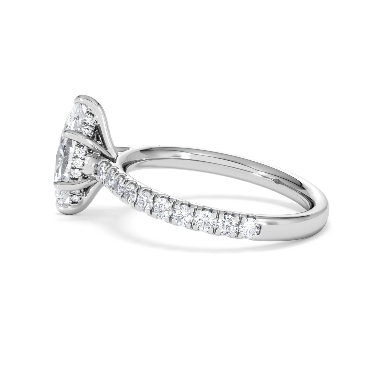 Amora Marquise 1.47ct Hidden Halo Lab Diamond Engagement Ring With Side Stones Set in Platinum - Image 65