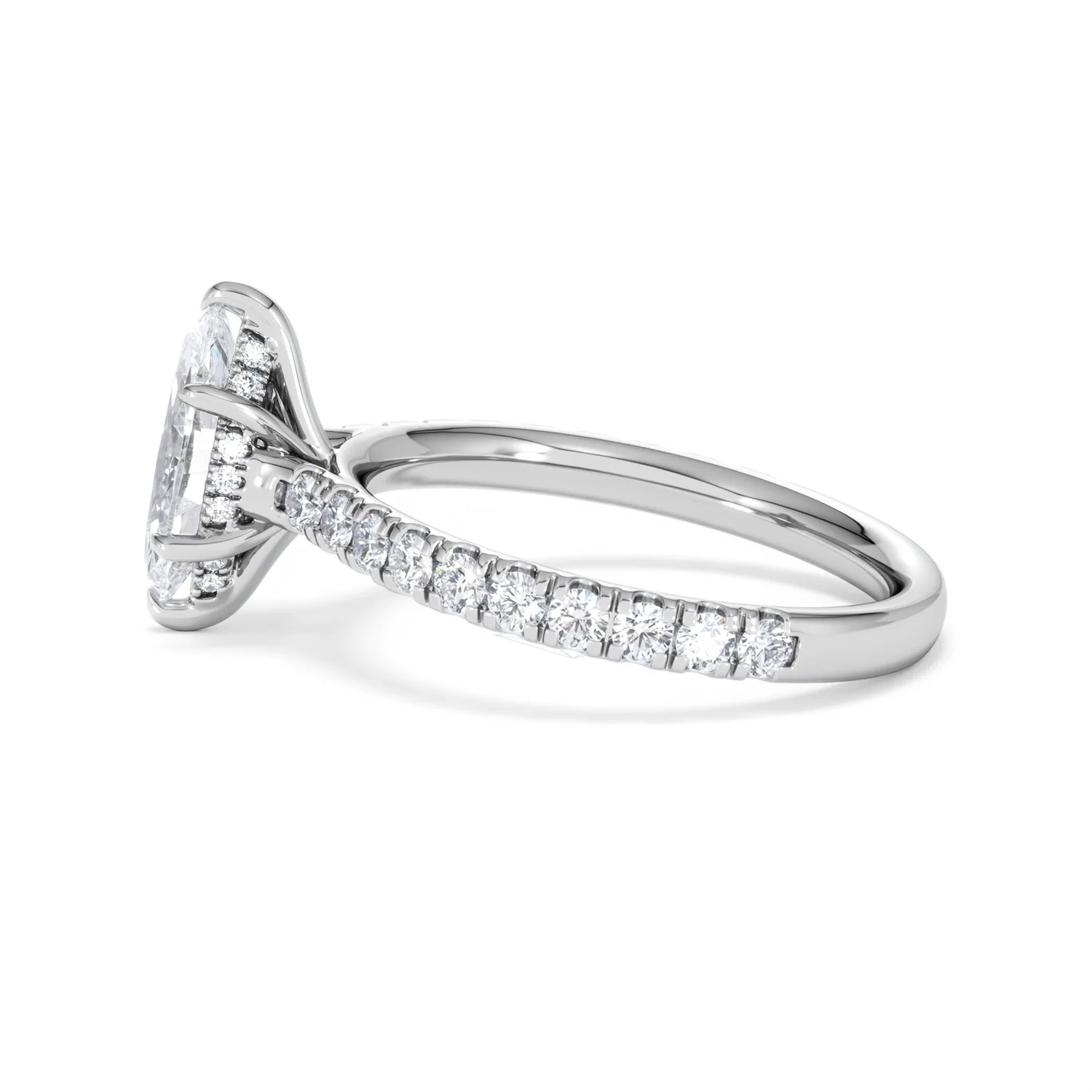 Amora Marquise 1.47ct Hidden Halo Lab Diamond Engagement Ring With Side Stones Set in Platinum - Image 67