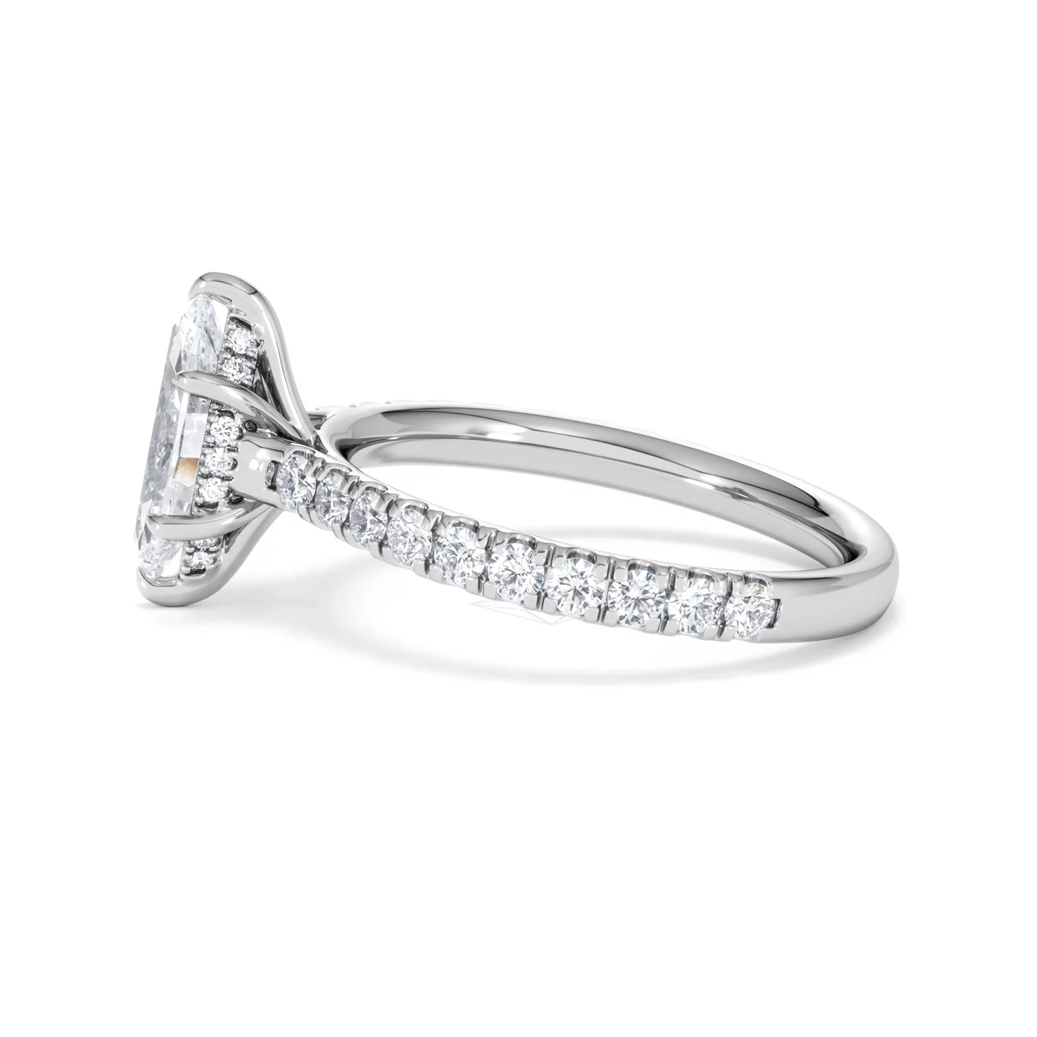 Amora Marquise 1.47ct Hidden Halo Lab Diamond Engagement Ring With Side Stones Set in Platinum - Image 68