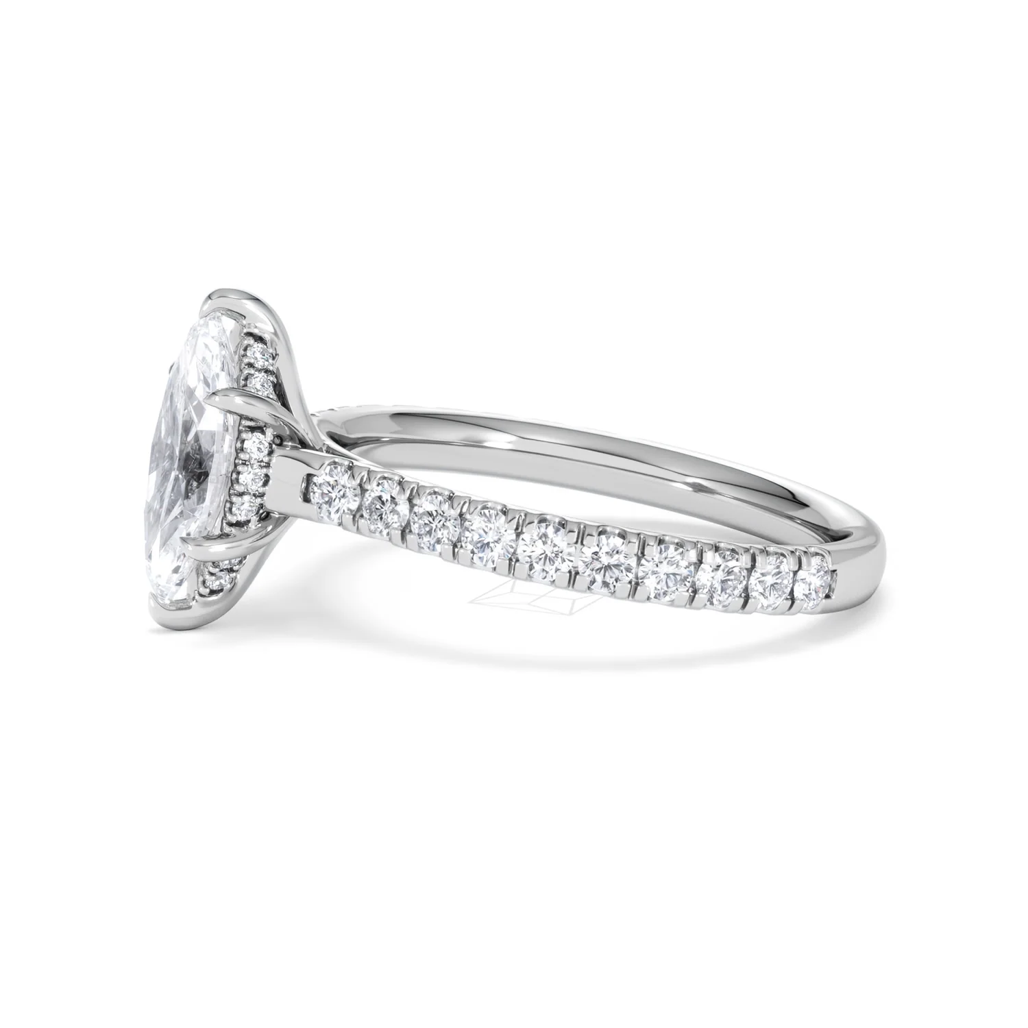 Amora Marquise 1.47ct Hidden Halo Lab Diamond Engagement Ring With Side Stones Set in Platinum - Image 72
