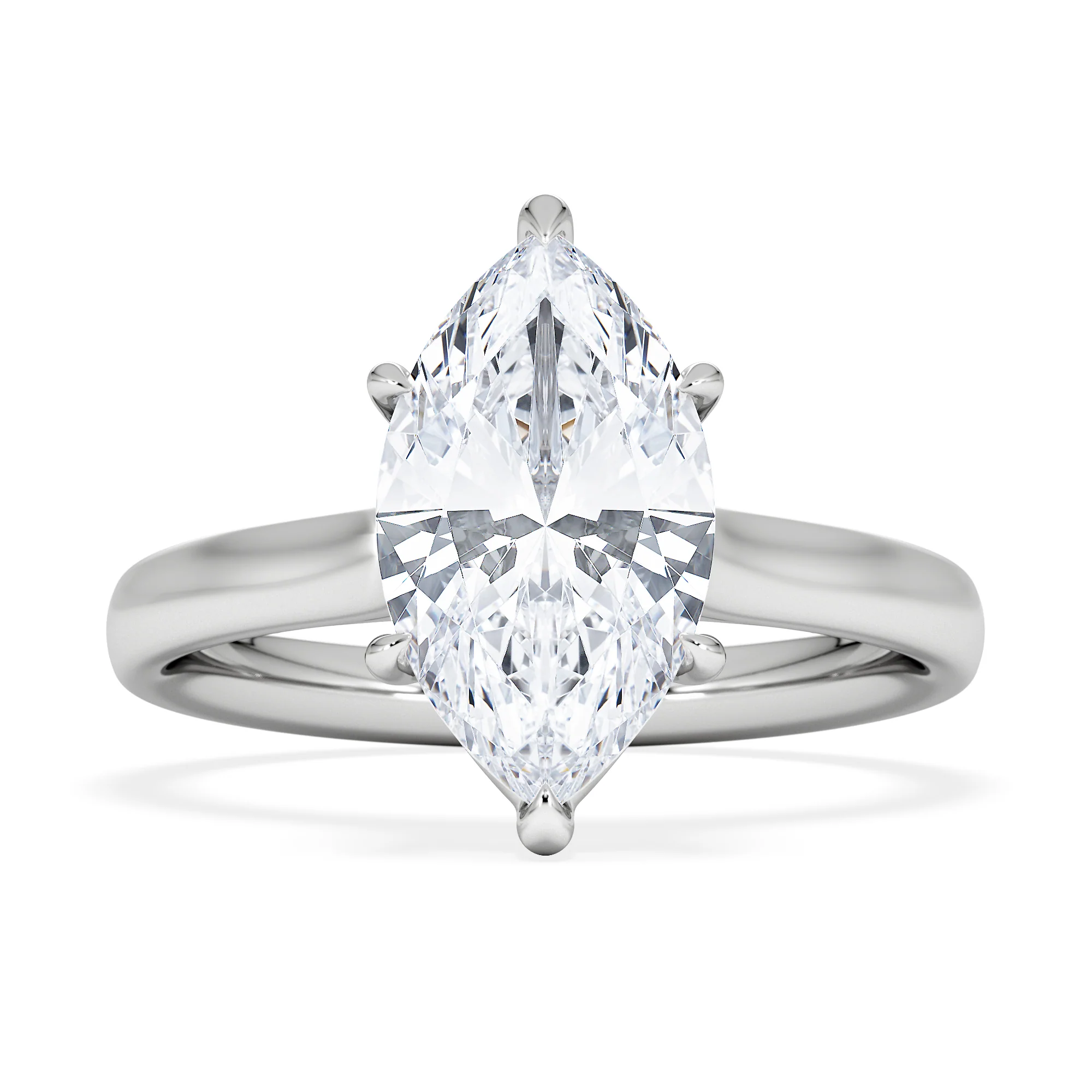 Amora Marquise 2.00ct Lab Diamond Engagement Ring F/VS Set in Platinum - Image 6