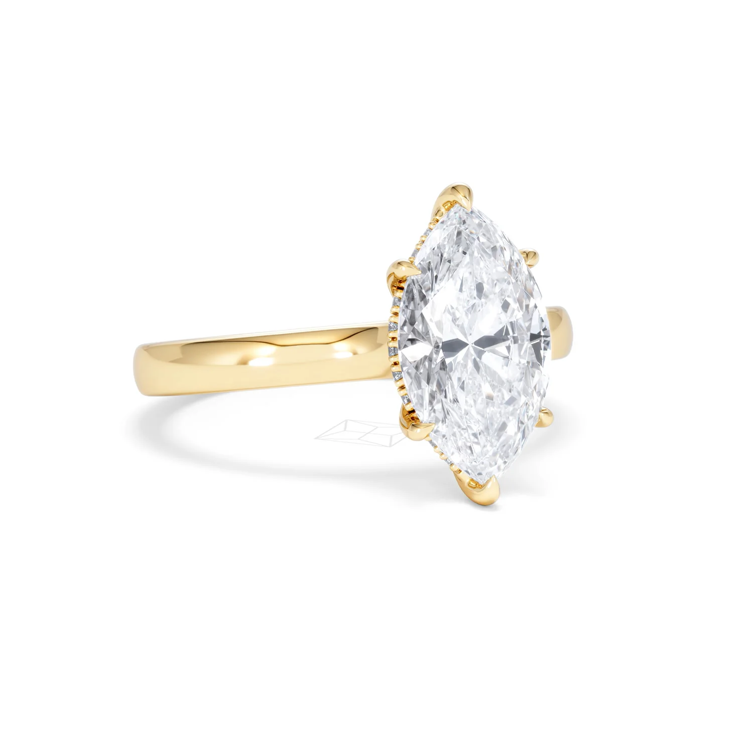 Amora Marquise 2.09ct Hidden Halo Lab Diamond Engagement Ring F/VS Set in 18K Gold - Image 15