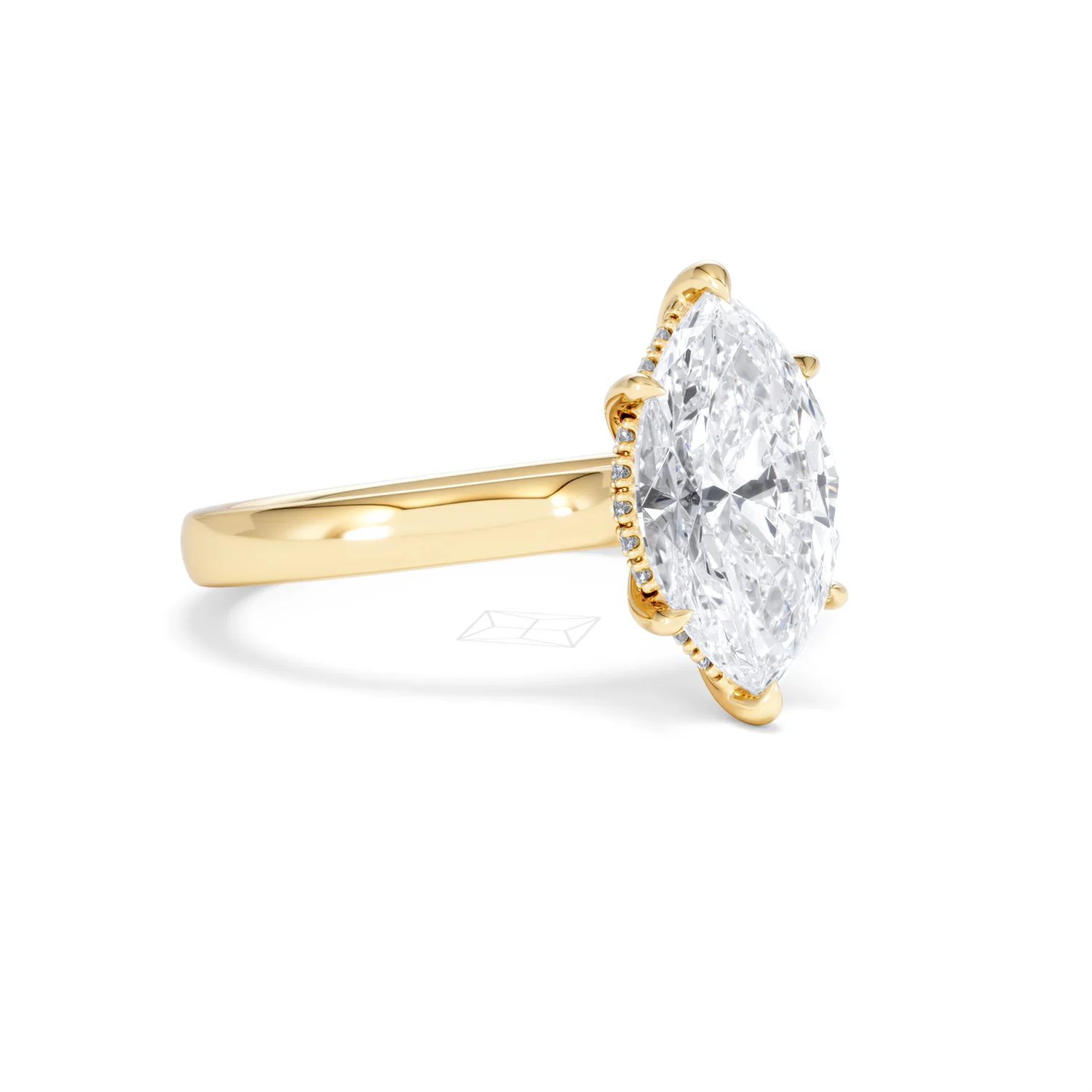 Amora Marquise 2.09ct Hidden Halo Lab Diamond Engagement Ring F/VS Set in 18K Gold - Image 17