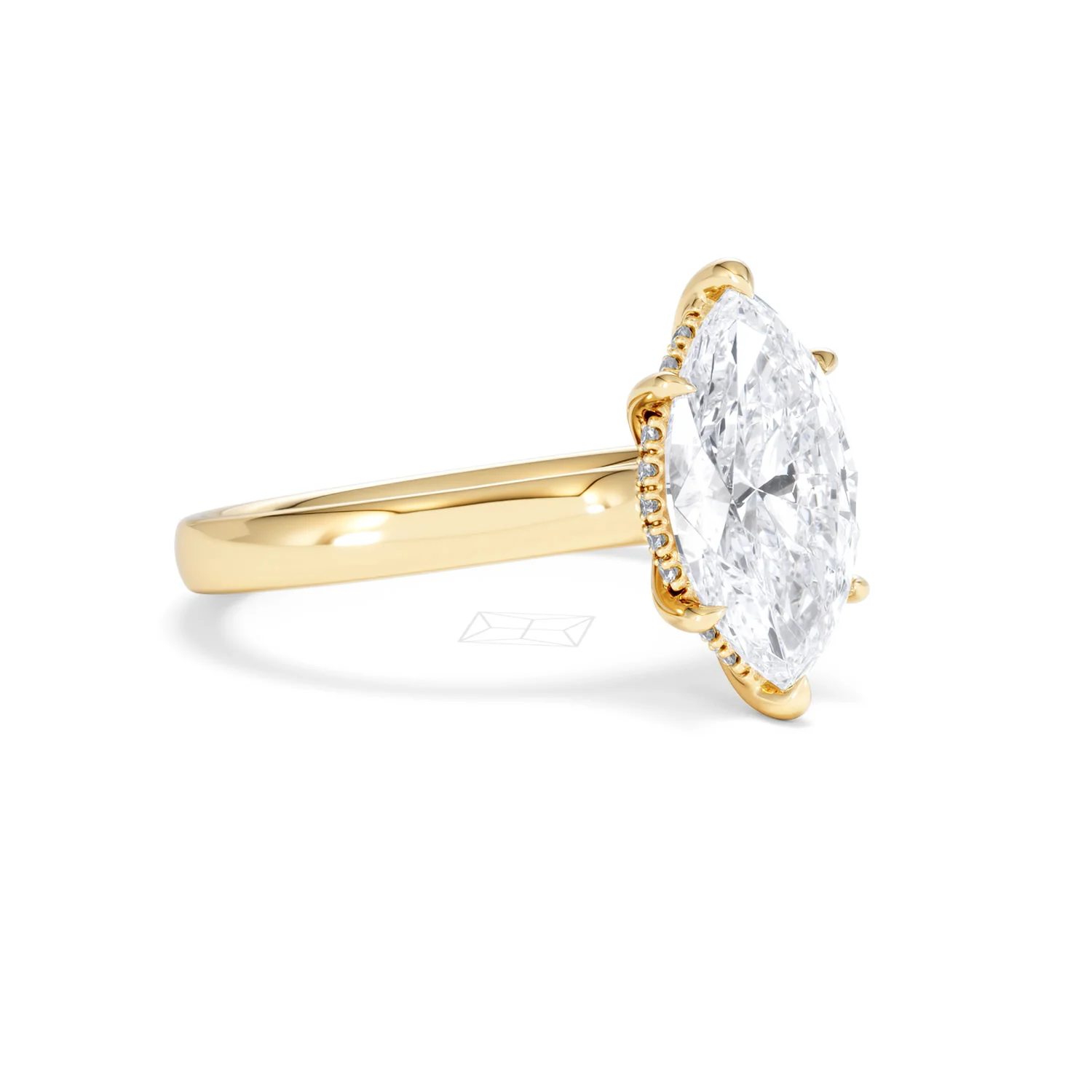 Amora Marquise 2.09ct Hidden Halo Lab Diamond Engagement Ring F/VS Set in 18K Gold - Image 18